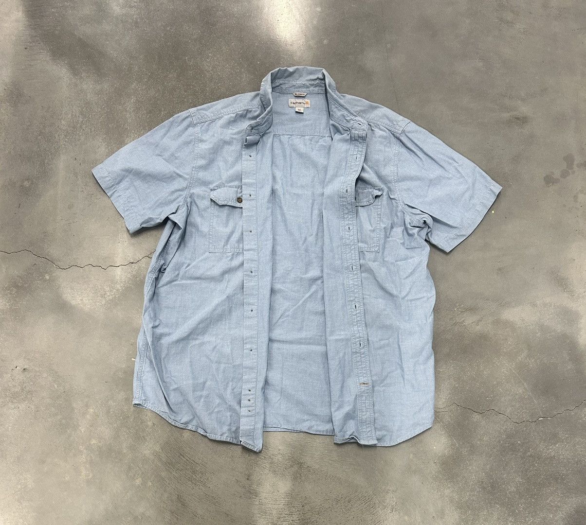 Carhartt Light blue Carhartt short sleeve button up shirt Size US XXL / EU 58 / 5 - 2 Thumbnail