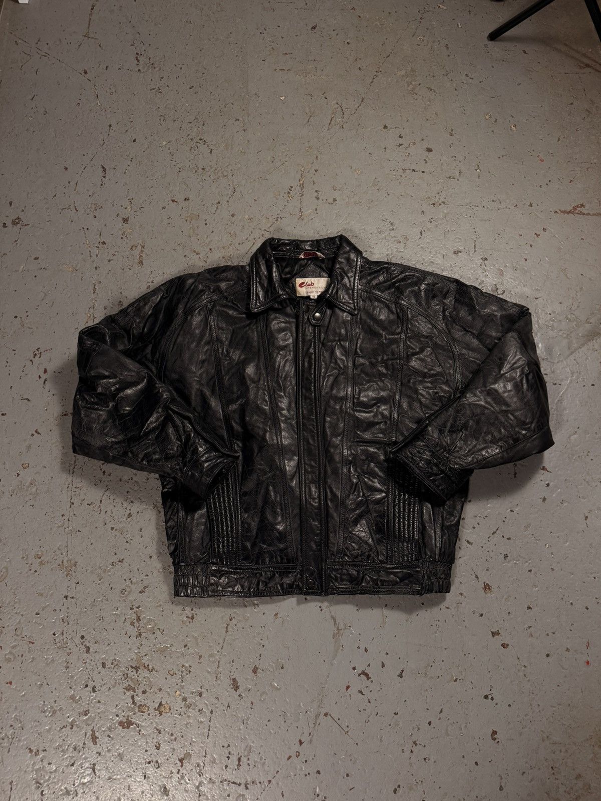 Other Vintage Club International Leather Jacket Size US M / EU 48-50 / 2 - 1 Thumbnail
