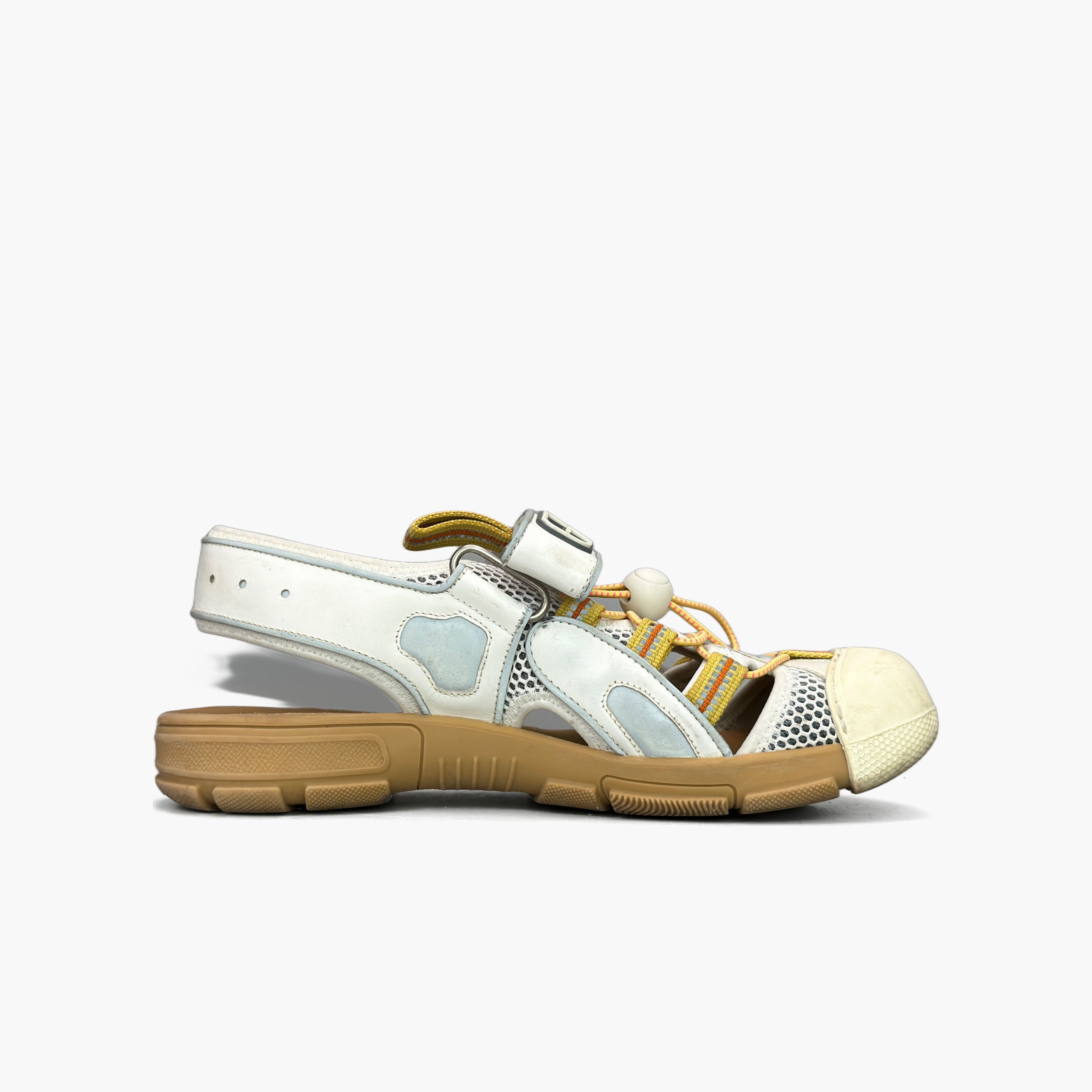Gucci Gucci Leather Velcro Sandals Silver White-2506 Size US 7.5 / EU 40-41 - 3 Thumbnail