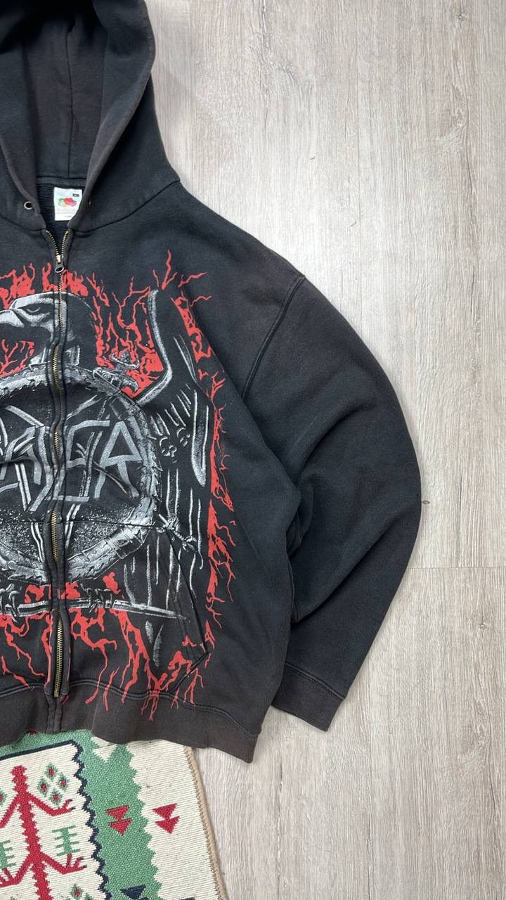 Japanese Brand × Slayer × Vintage Vintage Faded Slayer Zip Up Hype Hoodie Size US XL / EU 56 / 4 - 2 Thumbnail
