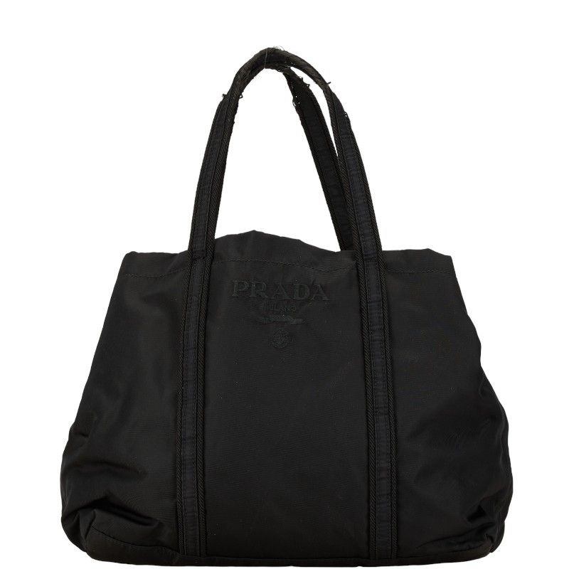 Prada Prada Prada Nylon Logo Handbag Black Canvas Handbag in Good Condition Size ONE SIZE - 1 Thumbnail