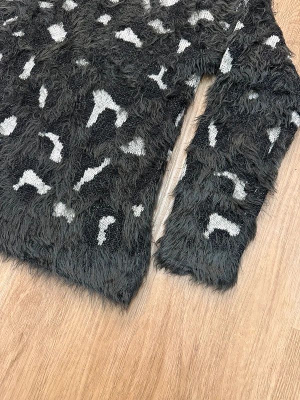 Laurel Laurel Fuzzy Knit Nylon Wool Black White L Abstract Sweater Size L / US 10 / IT 46 - 3 Thumbnail