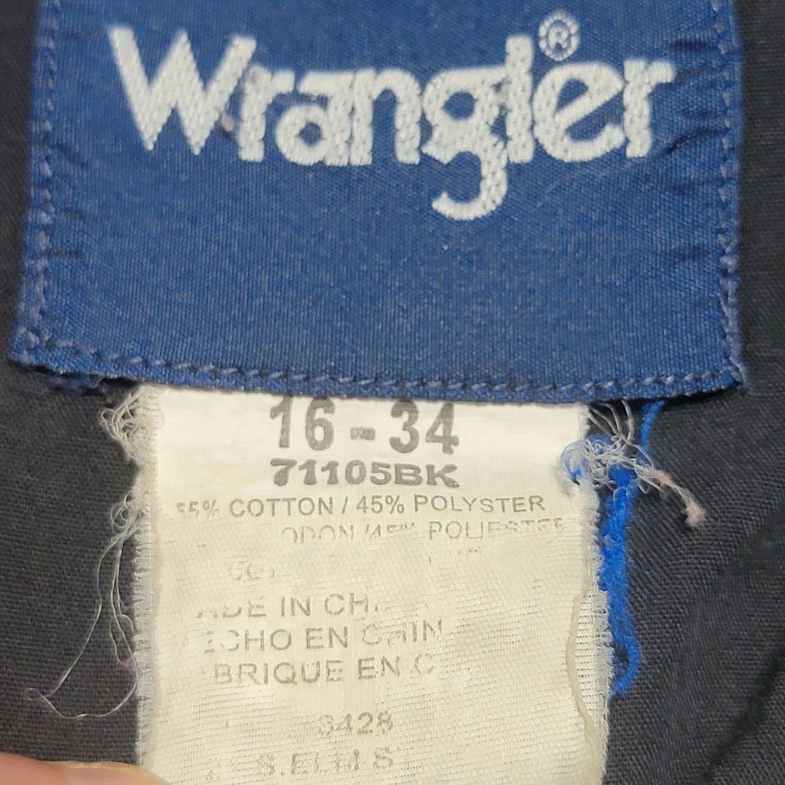 Wrangler Wrangler LS Black Pearl Snap Western Shirt - Size 16 - 34 Size US XL / EU 56 / 4 - 5 Thumbnail
