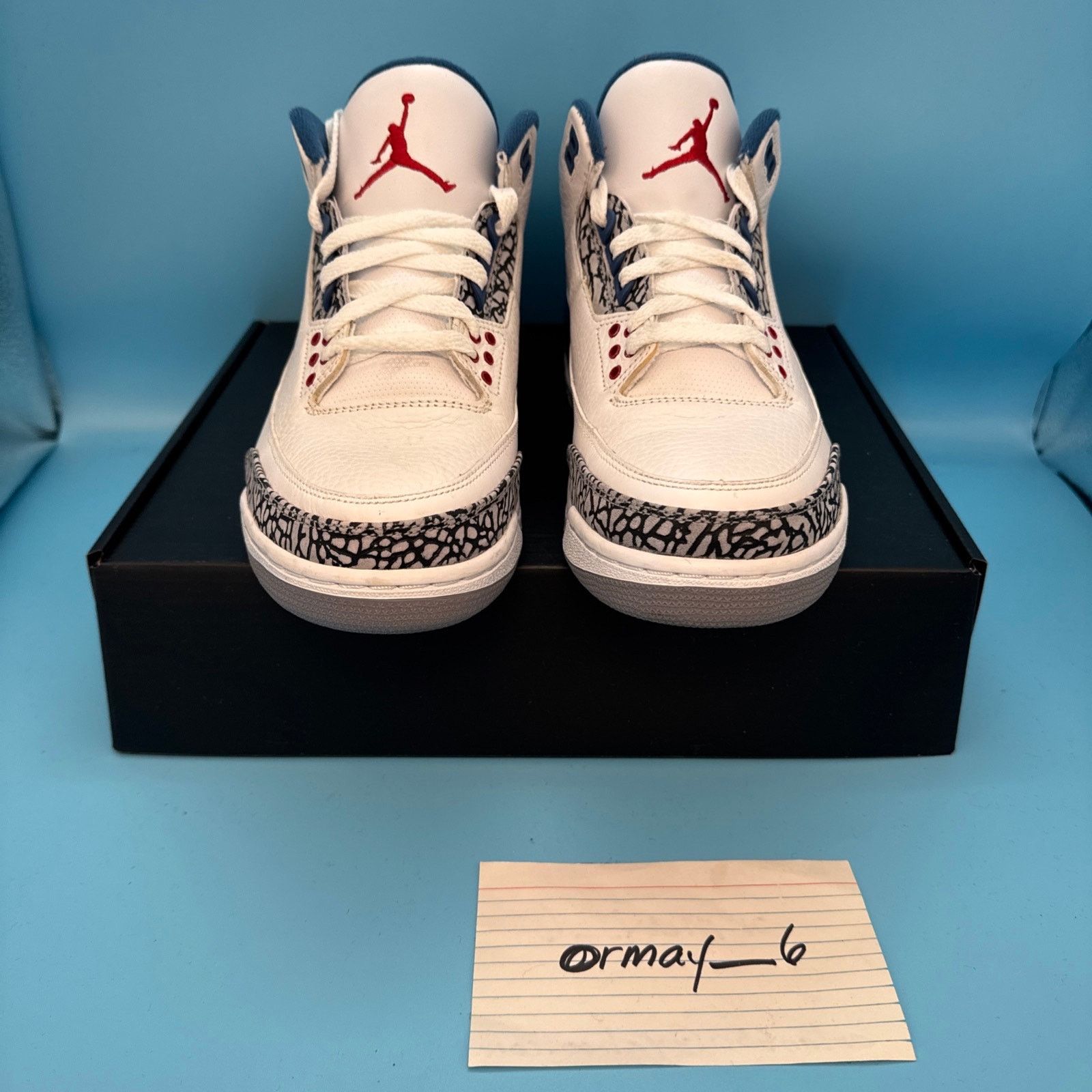 Jordan Brand × Nike Air Jordan Retro 3 "True Blue" 2009 m8.5 w10 Size US 8.5 / EU 41-42 - 4 Thumbnail