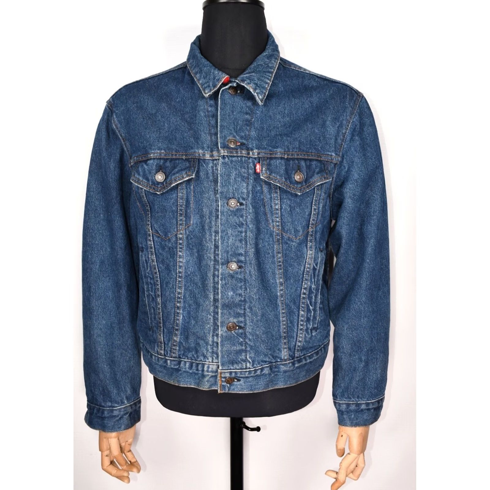 Levi's VINTAGE Levi's Trucker Jacket 70411 0816 Size 46 Denim Blue 80s Lined Leather? (Note: No new words) Size US S / EU 44-46 / 1 - 2 Thumbnail