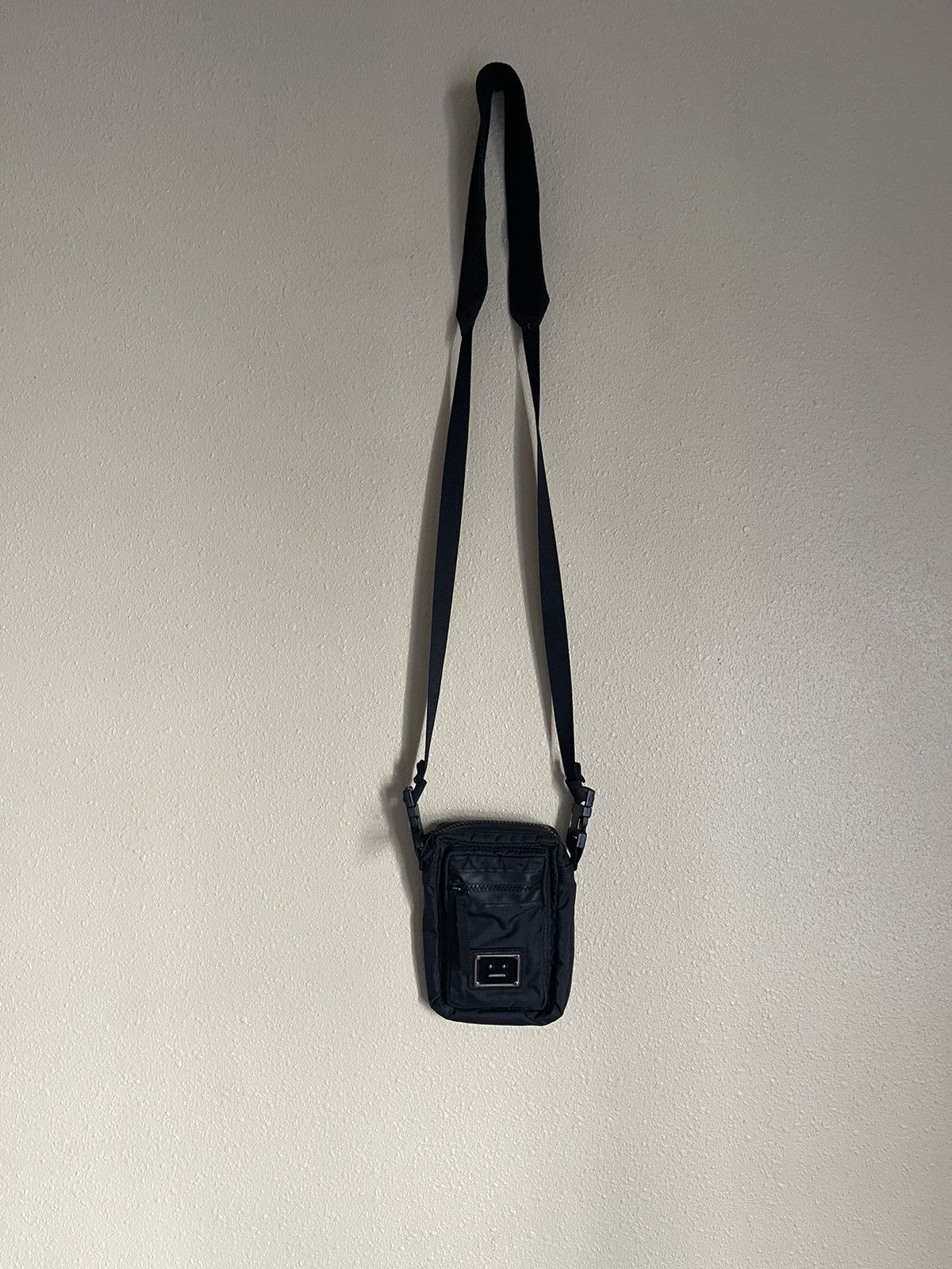 image of Acne Studios Mens Black Mini Bag Acne Studios Face