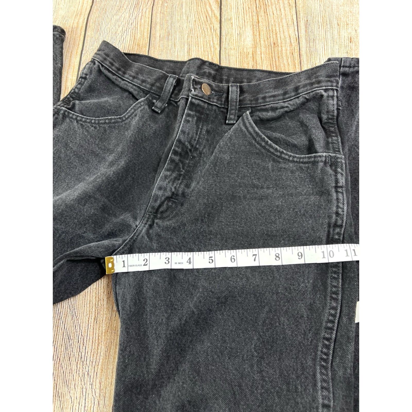 Denime Rustler Mens Jeans Regular Fit Straight Leg Black Denim 30x32 87619CB USA Workwear 90s Cowboy Size US 30 / EU 46 - 4 Thumbnail