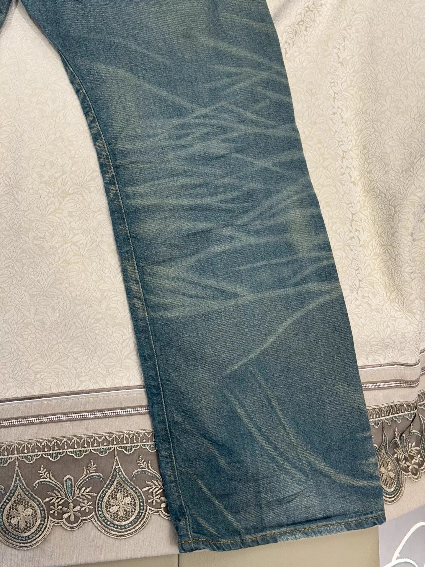 RRL Ralph Lauren DOUBLE RL Men's Blue Distressed Zipper Jeans 34x32 Size US 34 / EU 50 - 9 Thumbnail