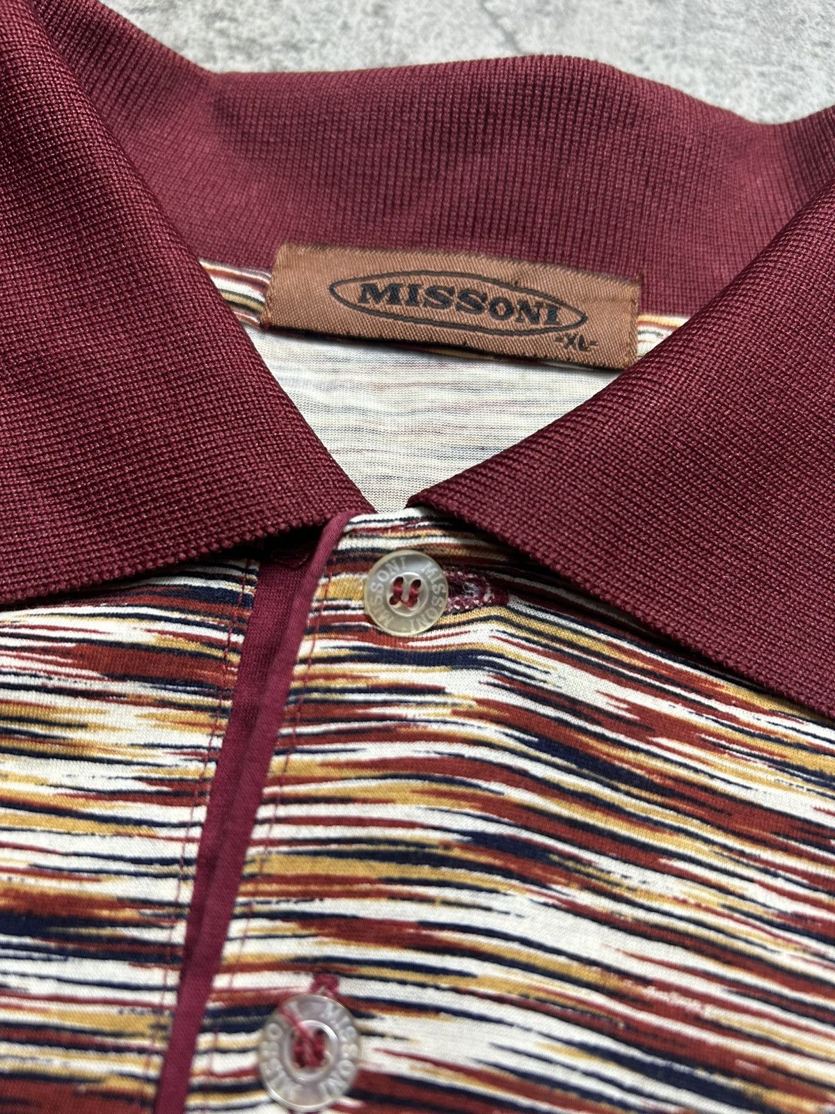 Missoni Y2K Missoni Abstract Classic Long Sleeve Polo Shirt Size US L / EU 52-54 / 3 - 5 Thumbnail