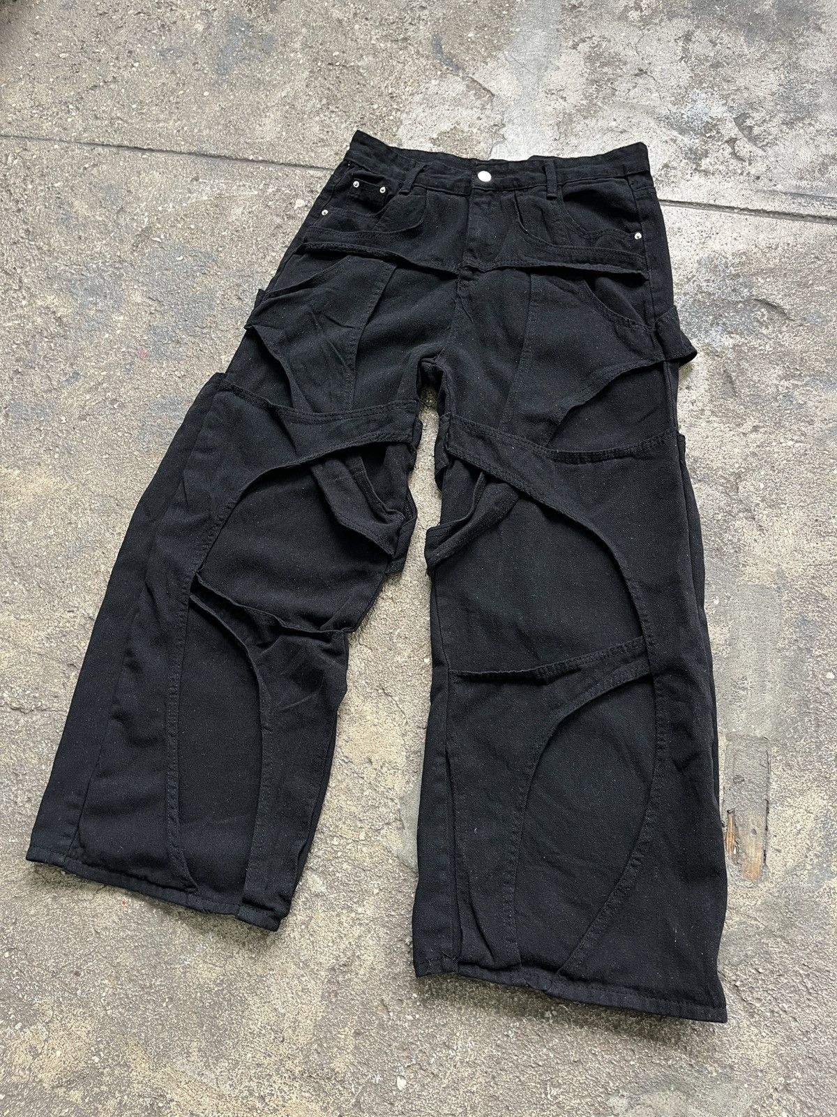Other Futuristic Black Wide Leg Jeans (unisex) Size US 29 - 2 Thumbnail