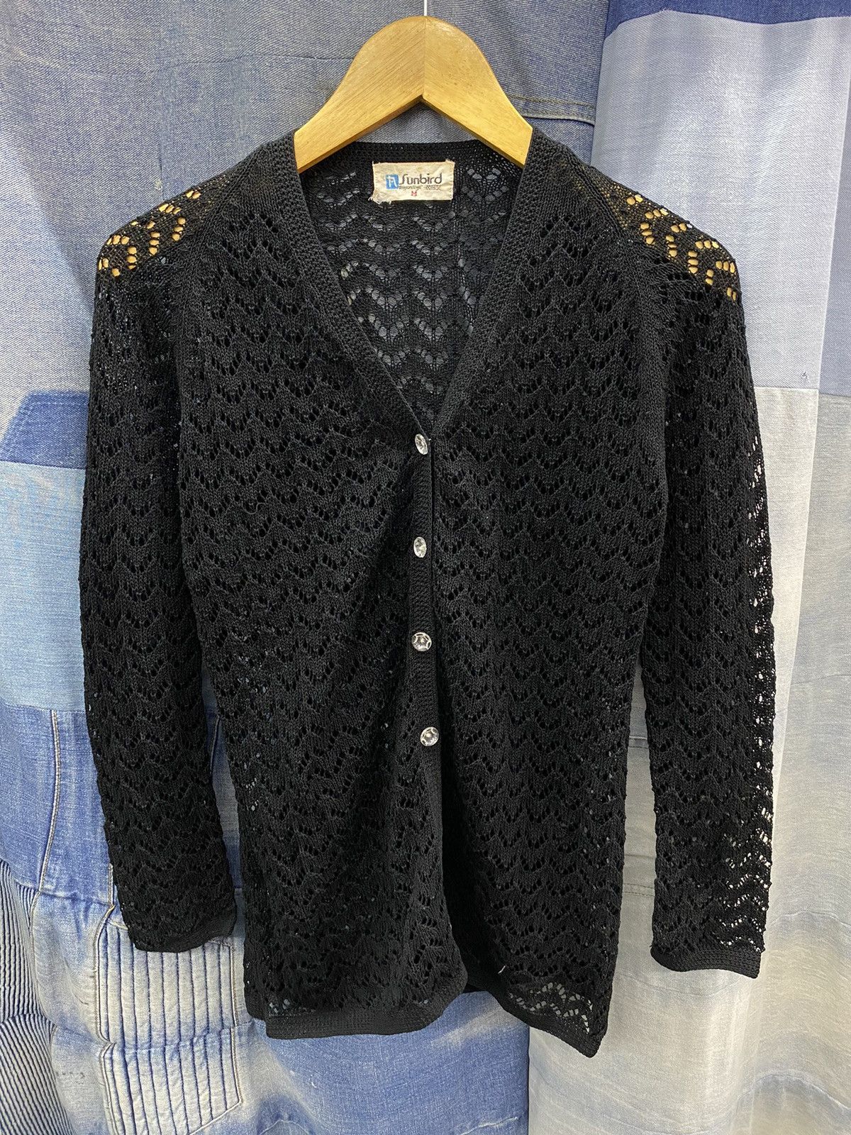 Beauty Beast × Le Grande Bleu (L.G.B.) Y2K 2000s nagasakiya japan open knit fishnet cardigan Size S / US 4 / IT 40 - 8 Thumbnail