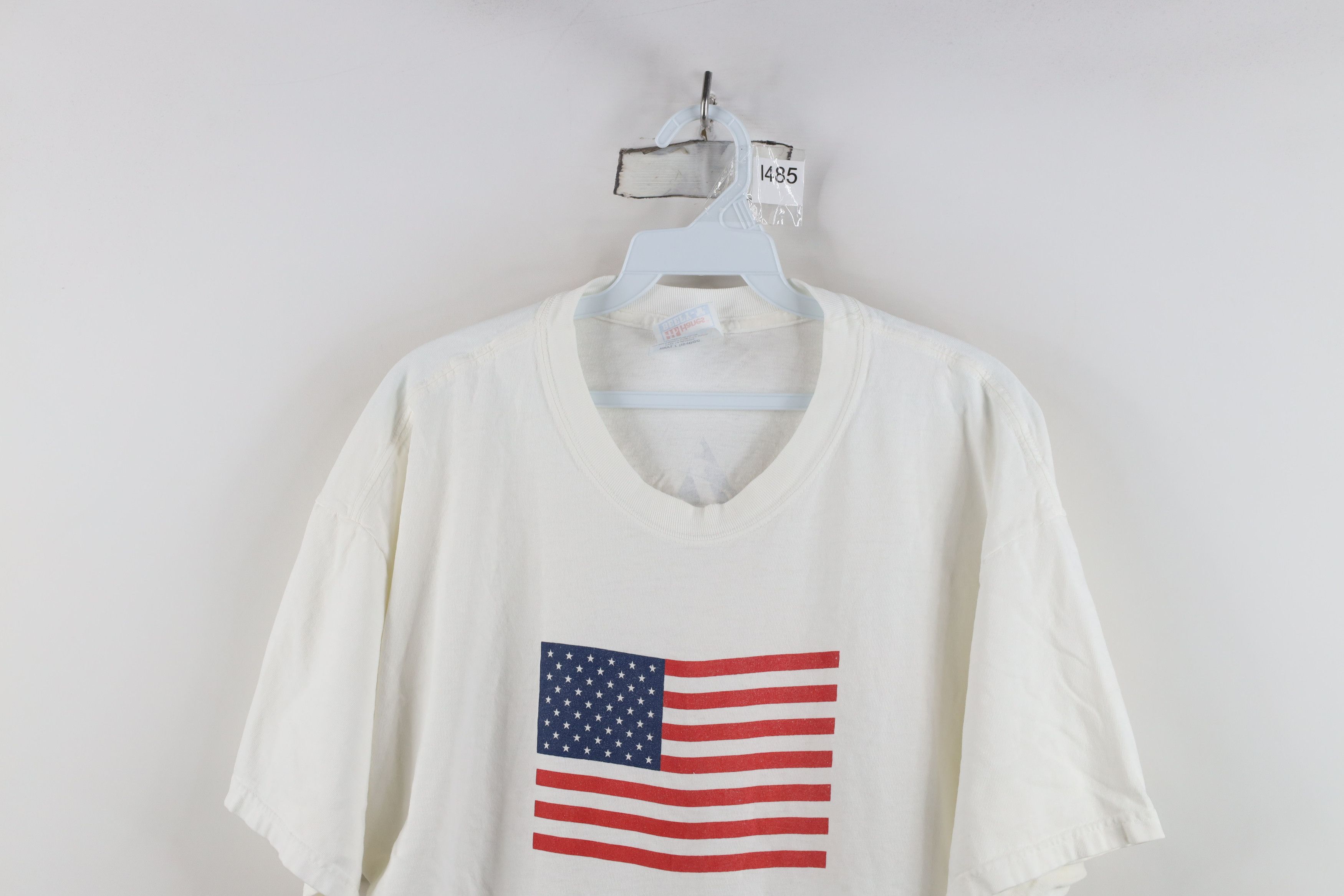 Vintage Vintage 90s Streetwear USA Flag Box Logo T-Shirt White Size US L / EU 52-54 / 3 - 2 Thumbnail