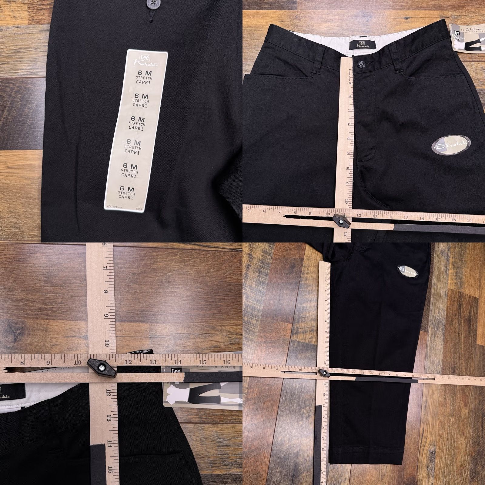 Lee VINTAGE Lee Capri Pants Womens 6M Black High Rise Stretch Khakis New Size 28" / US 6 / IT 42 - 8 Thumbnail