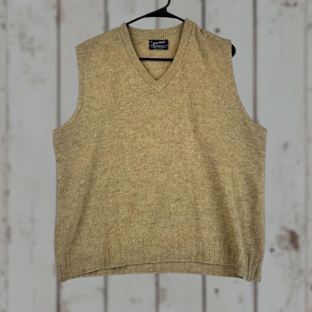 Vintage VINTAGE Puritan Sweater Vest Mens XL Brown Beige Wool Blend Pullover USA 90s Size US XL / EU 56 / 4 - 1 Thumbnail