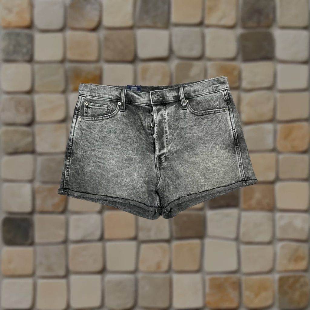 Gap Gap Shorts Womens 32 Gray Cheeky Denim Cotton Stretch High Rise Beach New Size 24" / US 00 / IT 34 - 1 Thumbnail