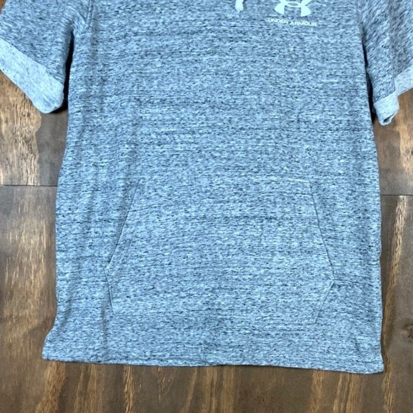 Under Armour Under Armour Hoodie Mens Gray Terry Short Cuffed Sleeve Pocket Athletic Large Pullover Hooded Size US L / EU 52-54 / 3 - 3 Thumbnail