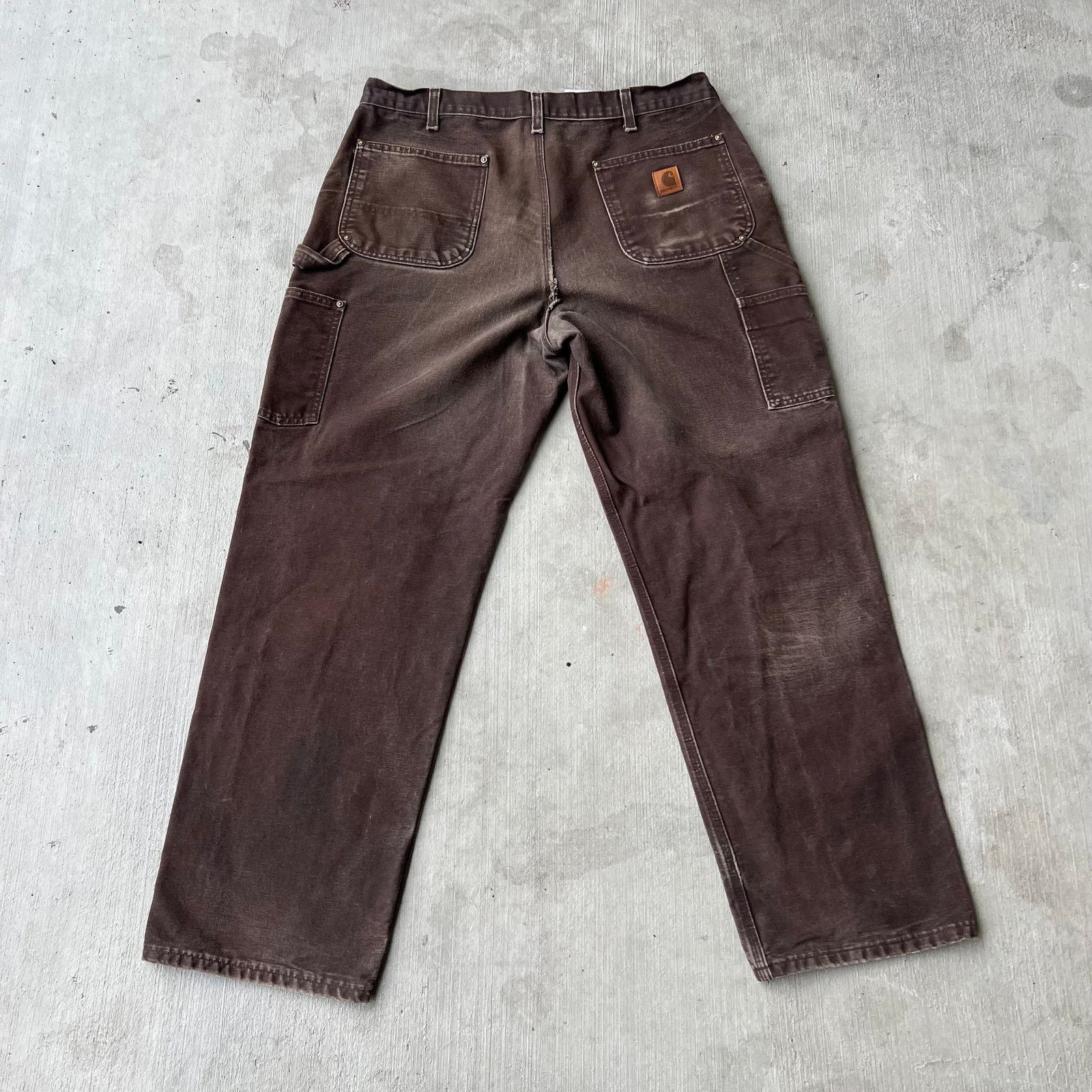 Carhartt × Vintage Carhartt brown faded double knee work wear carpenter pants Size US 36 / EU 52 - 4 Thumbnail