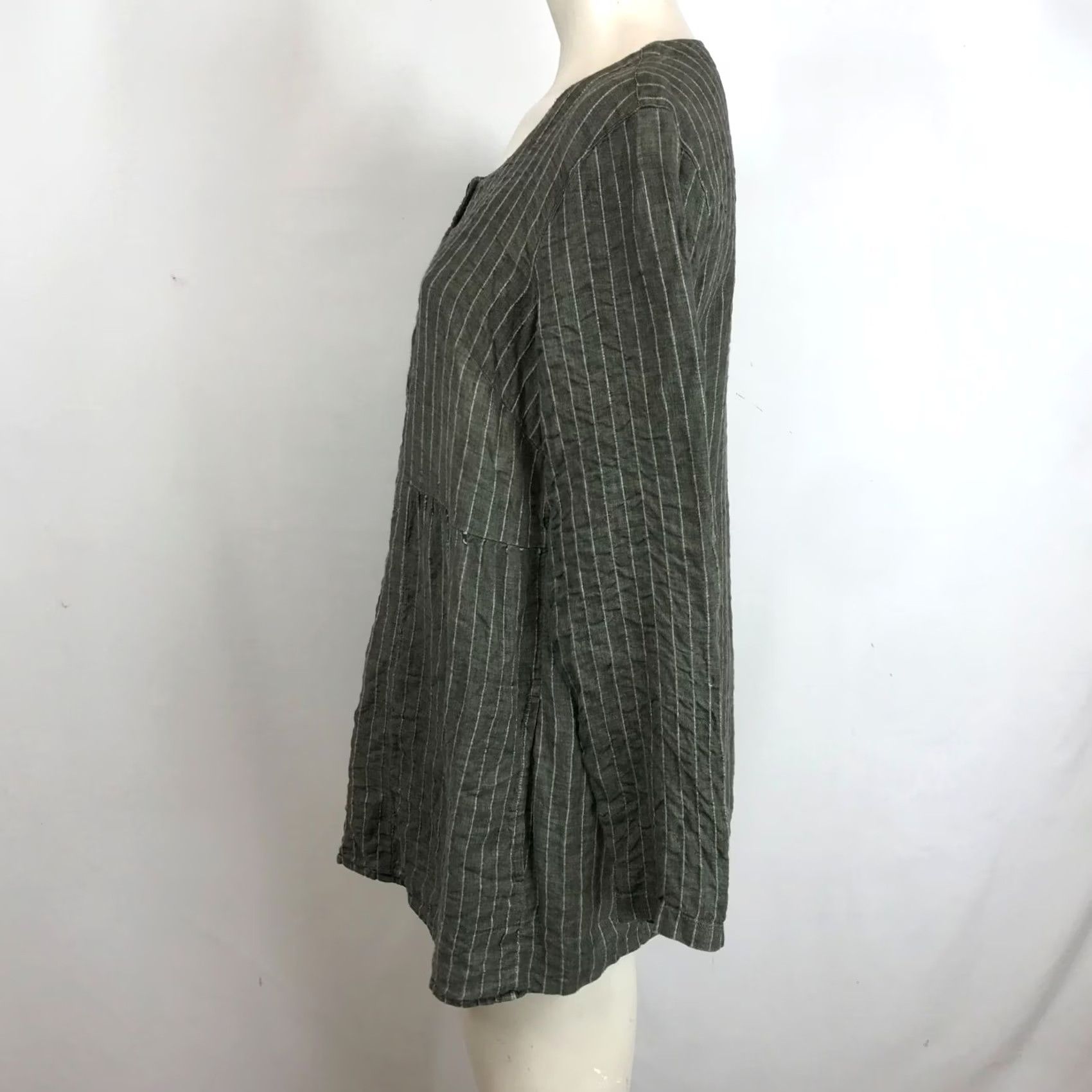 J. Jill PURE JILL - WOMEN' SMALL -GREEN LINEN TOP Size S / US 4 / IT 40 - 6 Thumbnail