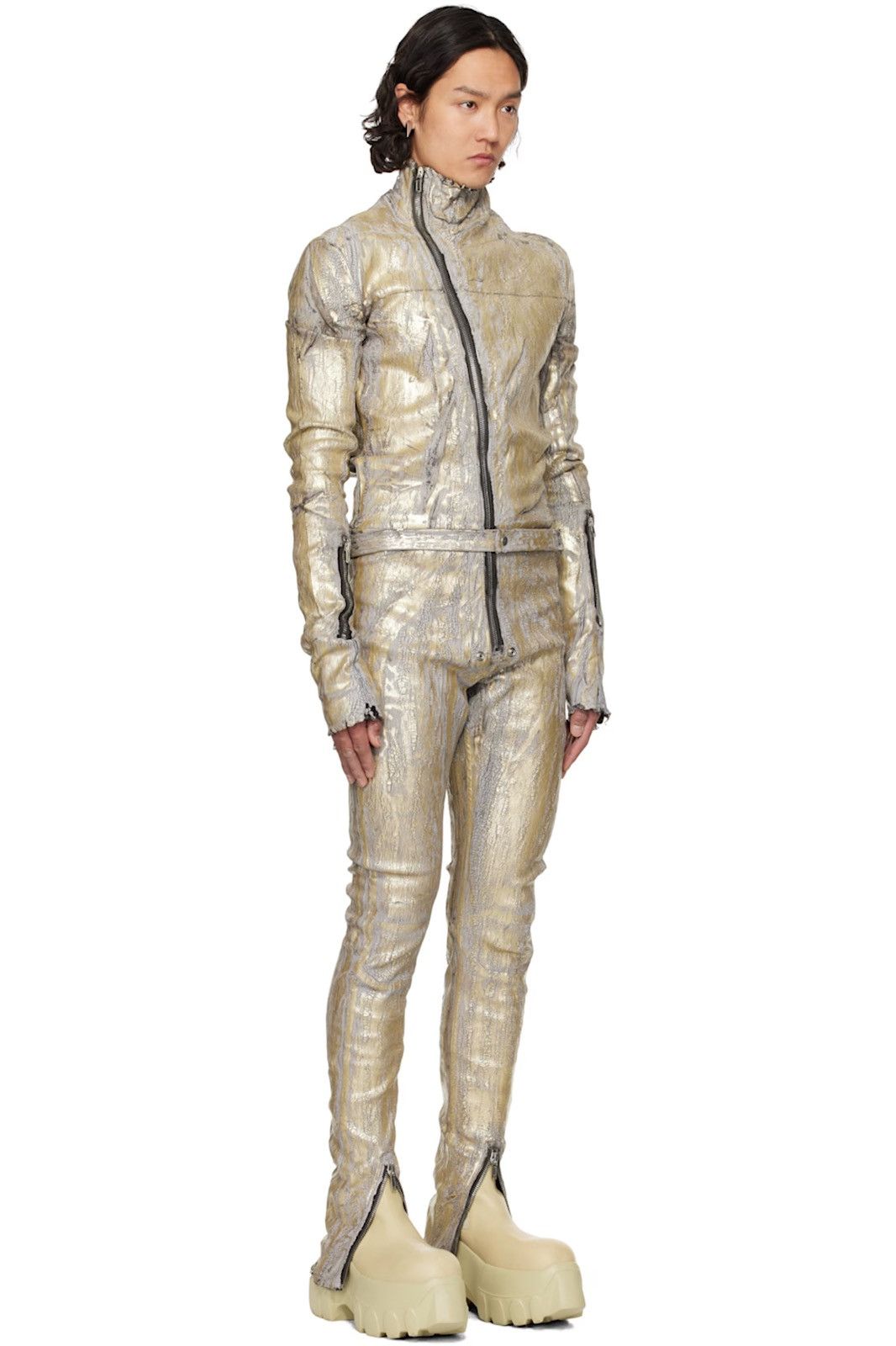 Rick Owens RARE RICK OWENS GOLD GARY JUMPSUIT Size US 32 / EU 48 - 2 Thumbnail