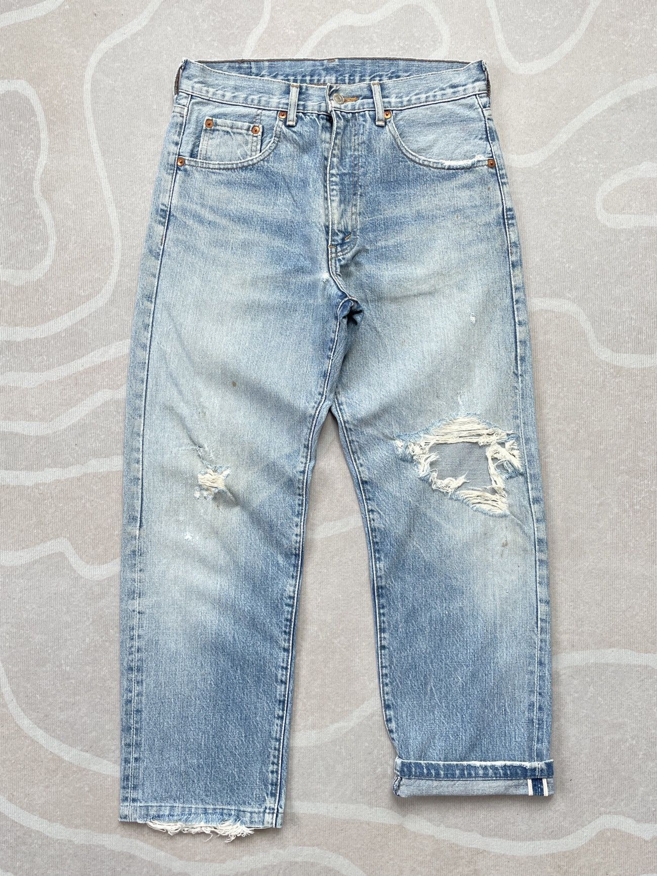 Levi's LEVIS 702XX BIG E DISTRESSED SELVEDGE JEANS Size US 30 / EU 46 - 1 Thumbnail