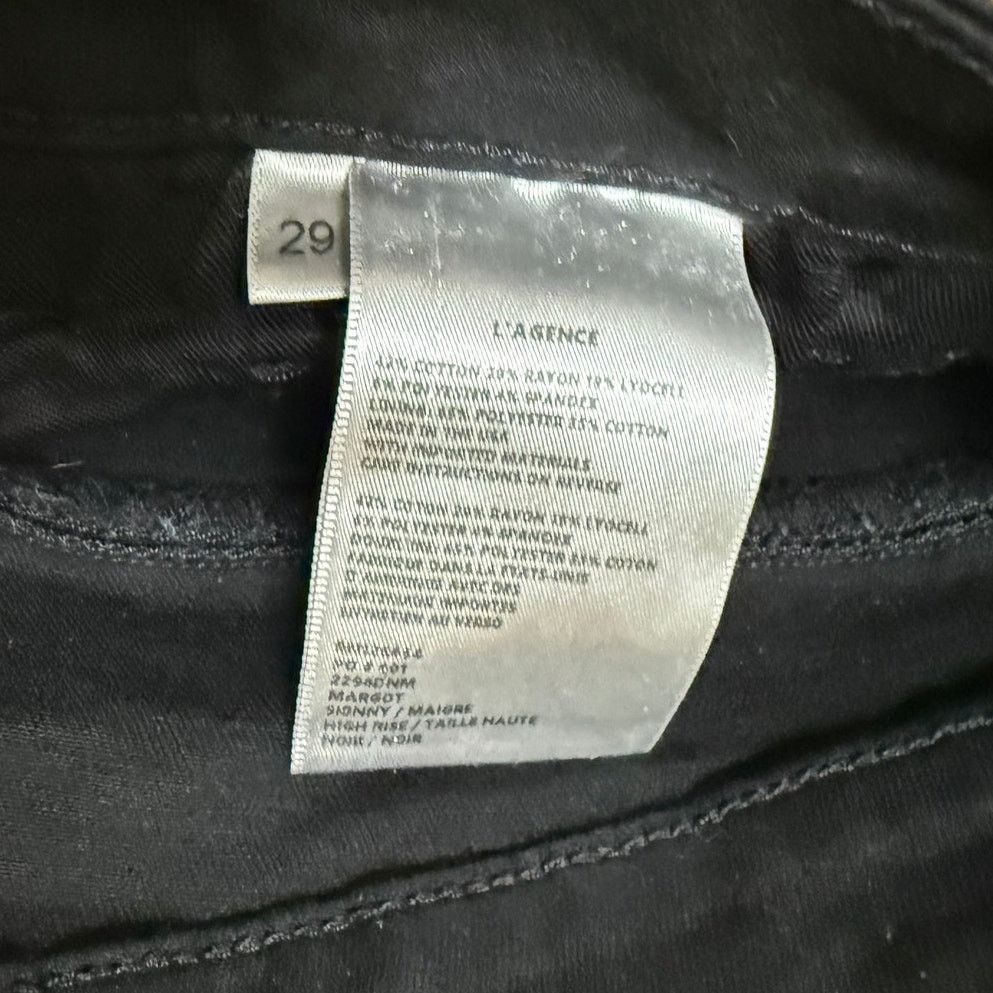 L'AGENCE L'AGENCE Marguerite High Rise Skinny Jeans Noir Black - 29 Size 29" - 3 Thumbnail