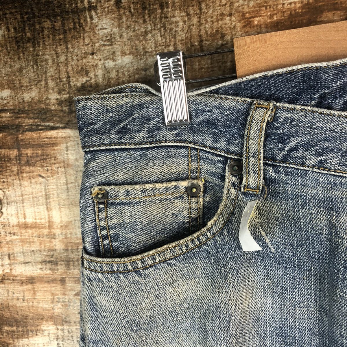Japanese Brand DL Uniqlo Blue Distressed Denim Pants #C292 Size US 32 / EU 48 - 7 Thumbnail