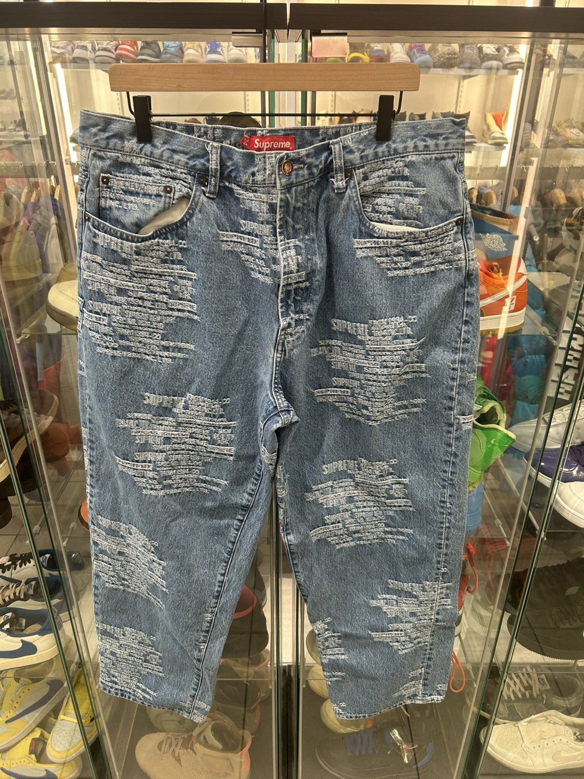 Supreme Supreme Bandana Jacqaurd Baggy jeans size 34 black | Grailed