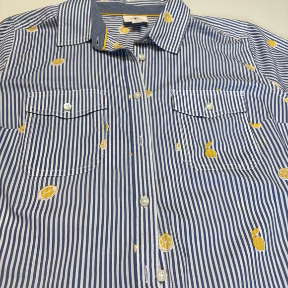 St. Johns Bay St. John's Bay Women Button Up Spring Shirt Blue Striped M Size M / US 6-8 / IT 42-44 - 11 Thumbnail