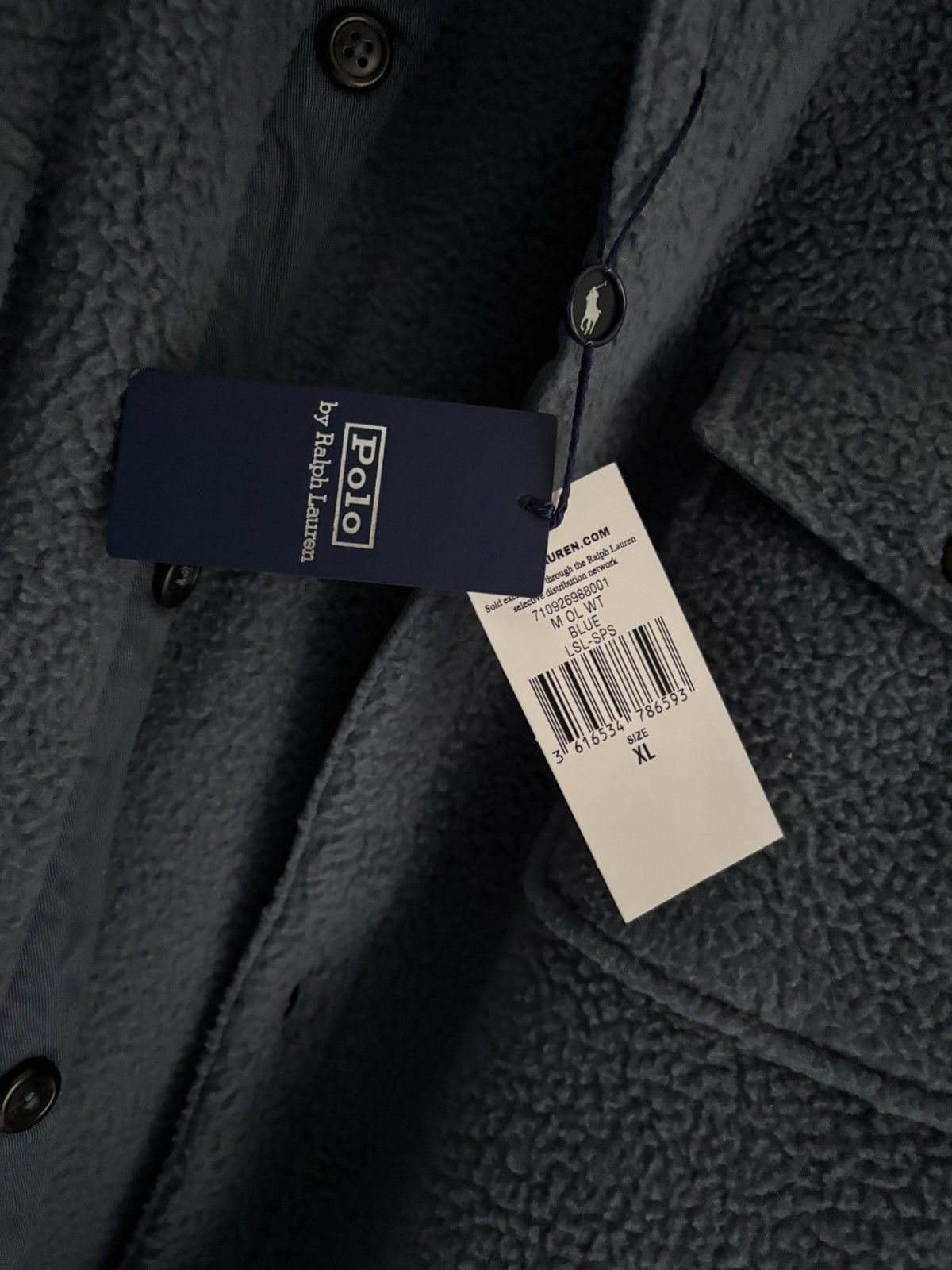 Polo Ralph Lauren Polo Ralph Lauren Pile Fleece Overshirt Blue Corsair Size US XL / EU 56 / 4 - 3 Thumbnail