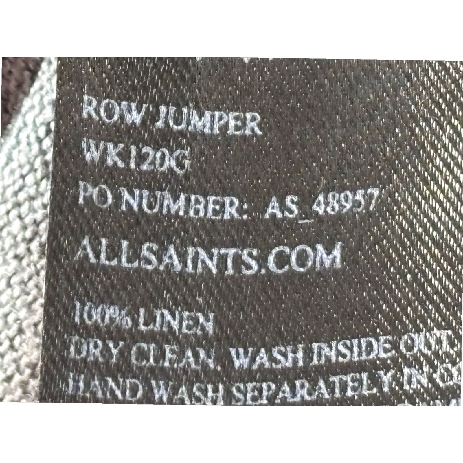 Allsaints VINTAGE AllSaints Women's Grey Linen Pullover Sweater XS Long Sleeve Crew Neck Size XS / US 0-2 / IT 36-38 - 7 Thumbnail