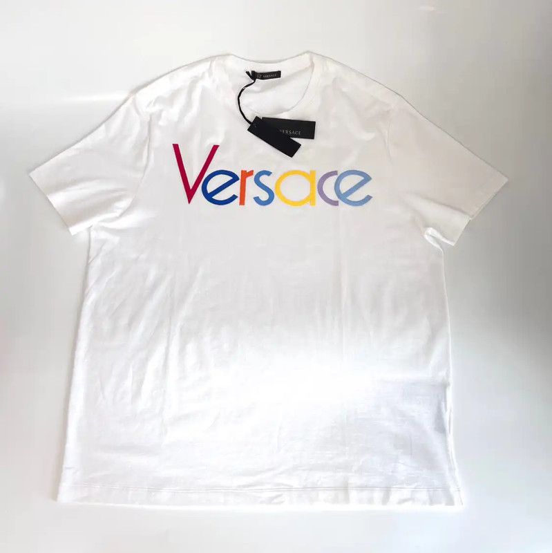 Versace Versace Summer White Cotton Men's T-Shirt 0089 Size US XL / EU 56 / 4 - 1 Thumbnail