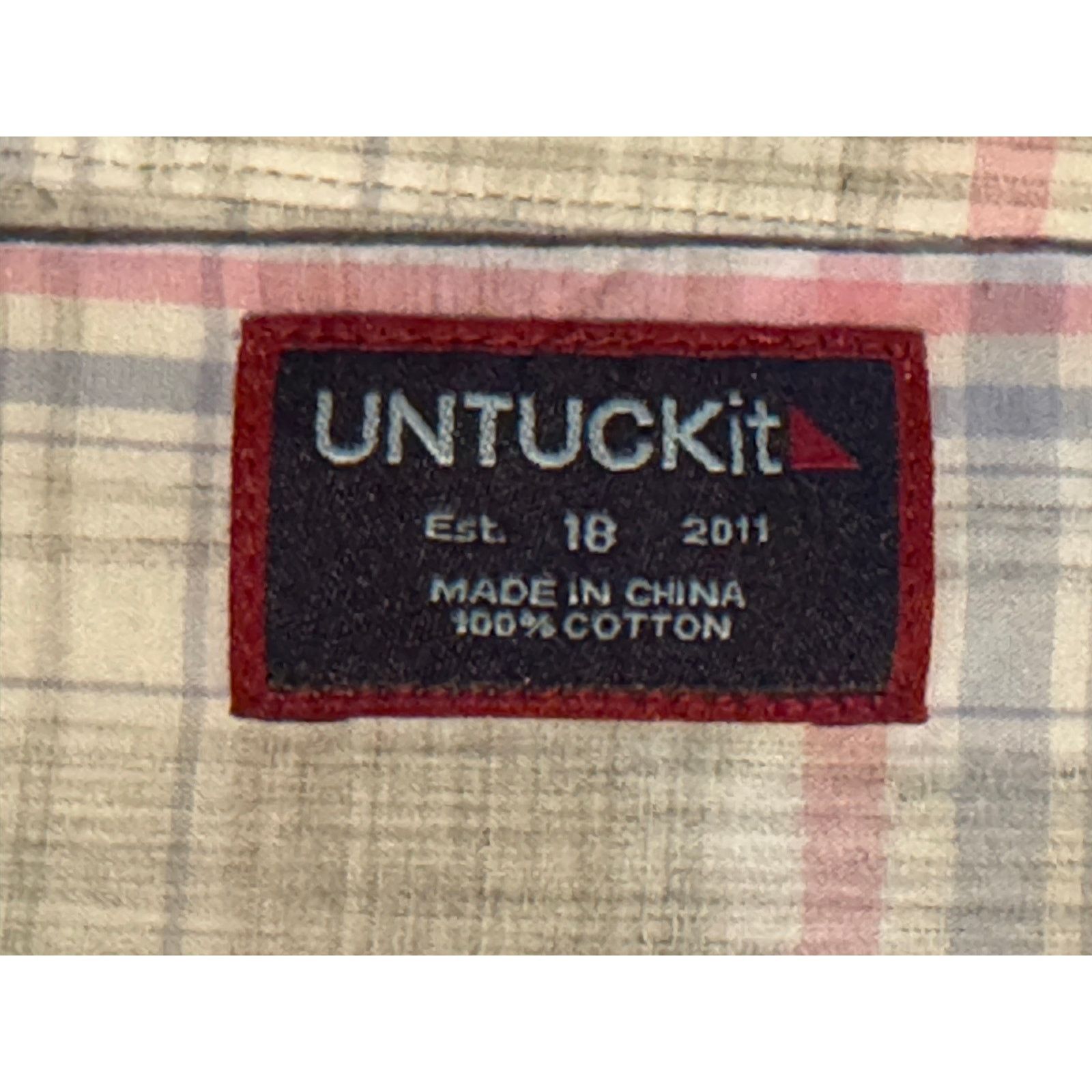UNTUCKit UNTUCKIT Chasseles Plaid Sleeve Shirt Gray Pink Size 18 Size S / US 4 / IT 40 - 7 Thumbnail