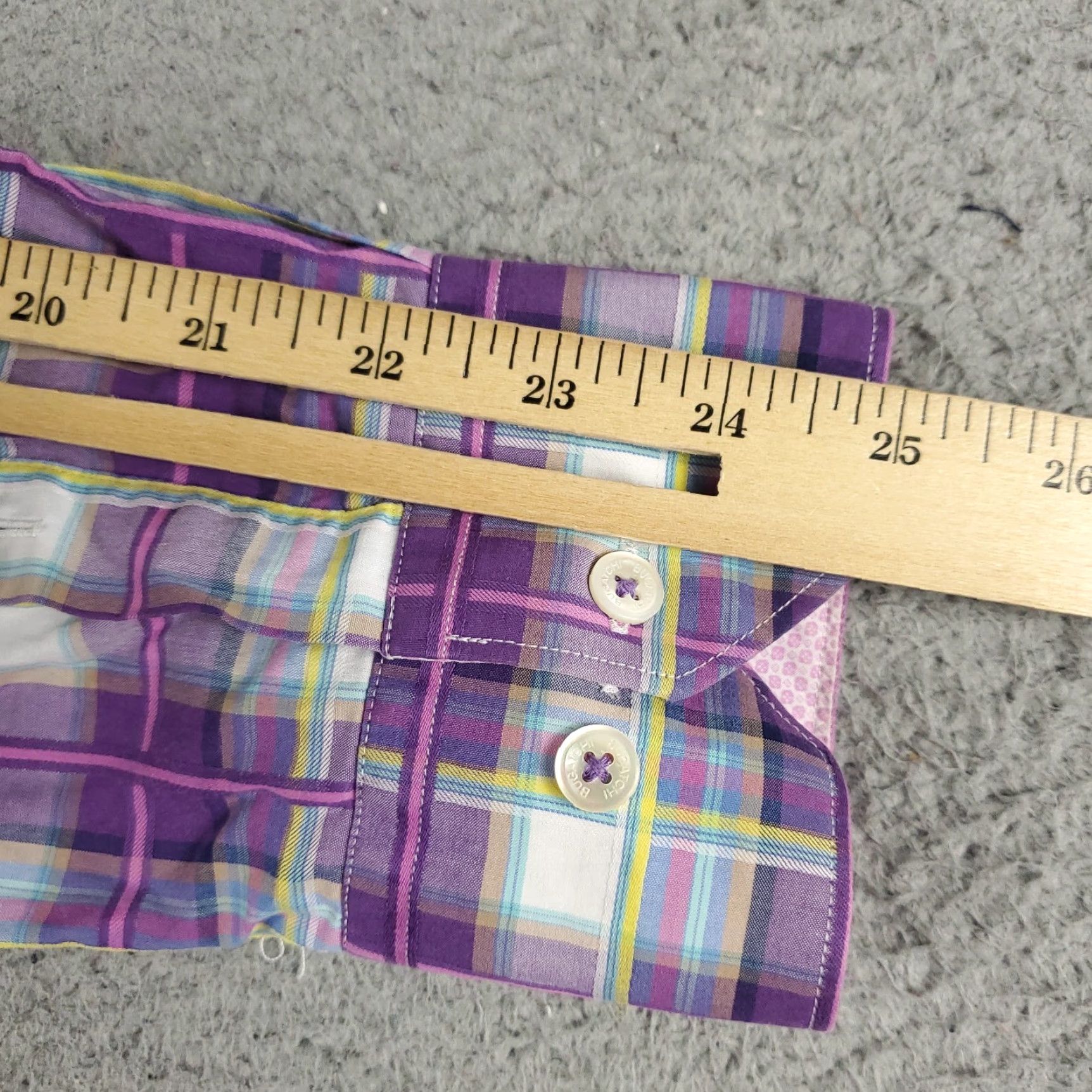 BUGATCHI Bugatchi Uomo Shirt Mens Medium Purple Plaid Button-Up Long Sleeve Regular Fit Size US M / EU 48-50 / 2 - 6 Thumbnail