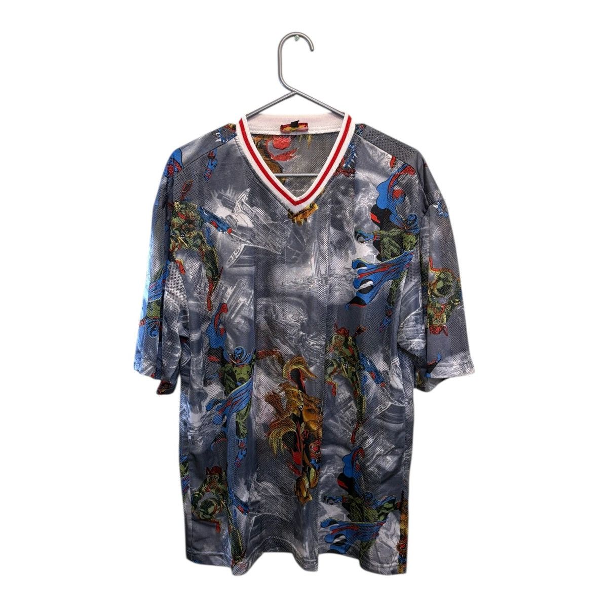 Vintage Vintage 90s Comic Hero All Over Print Short Sleeve Jersey Size US L / EU 52-54 / 3 - 1 Thumbnail