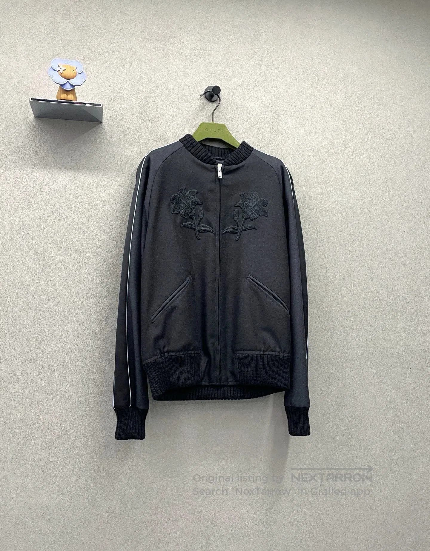 Gucci black embroidered bomber jacket by Gucci. Size US M / EU 48-50 / 2 - 3 Thumbnail