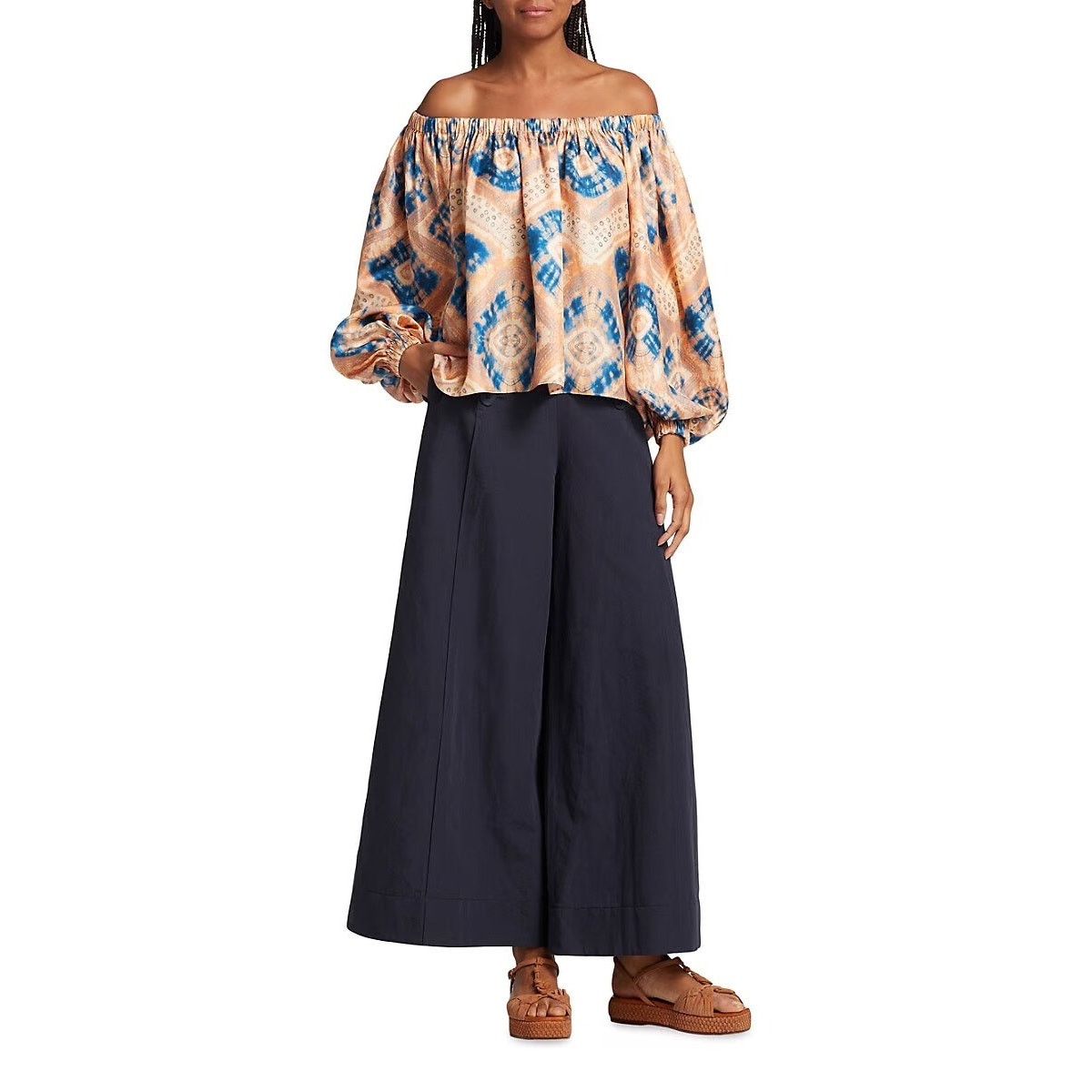 Ulla Johnson Ulla Johnson Nadya Silk On/Off Shoulder Blouse Fossil size 2 Size XS / US 0-2 / IT 36-38 - 12 Thumbnail