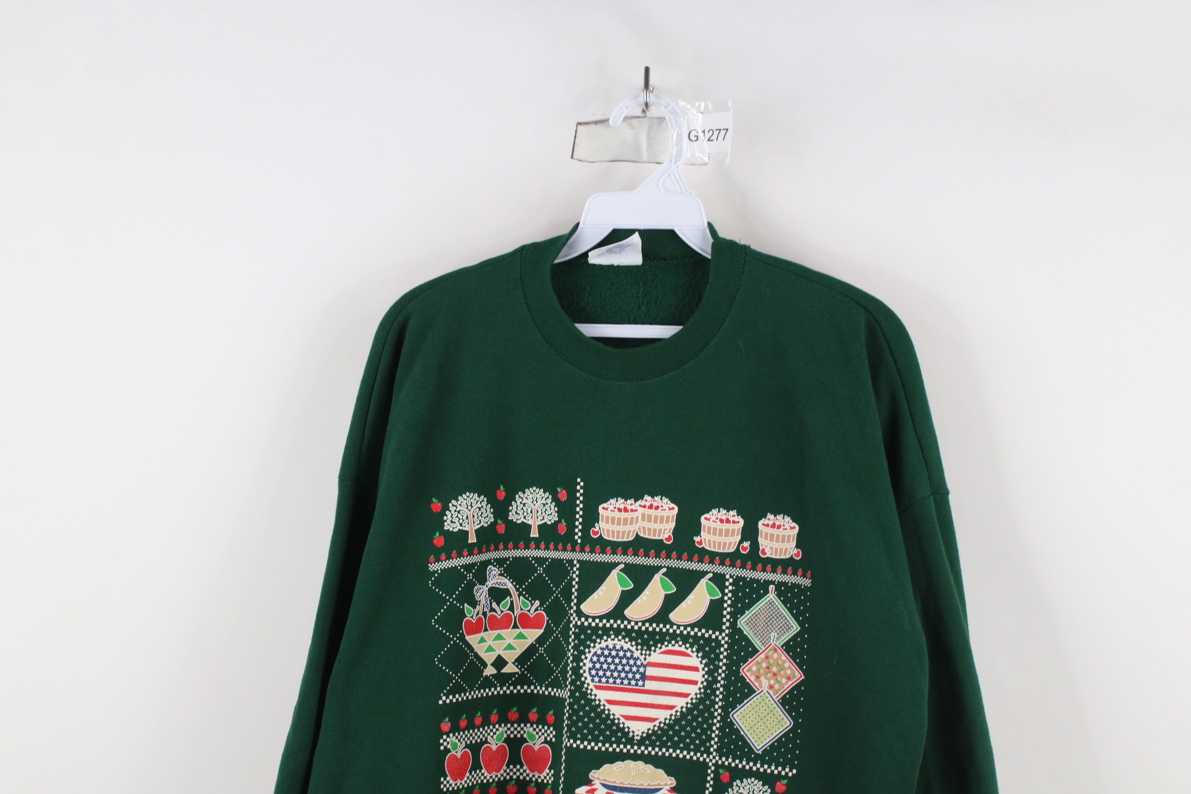 Vintage Vintage 90s Country Farmhouse Pie Heart Sweatshirt USA Size XL / US 12-14 / IT 48-50 - 2 Thumbnail