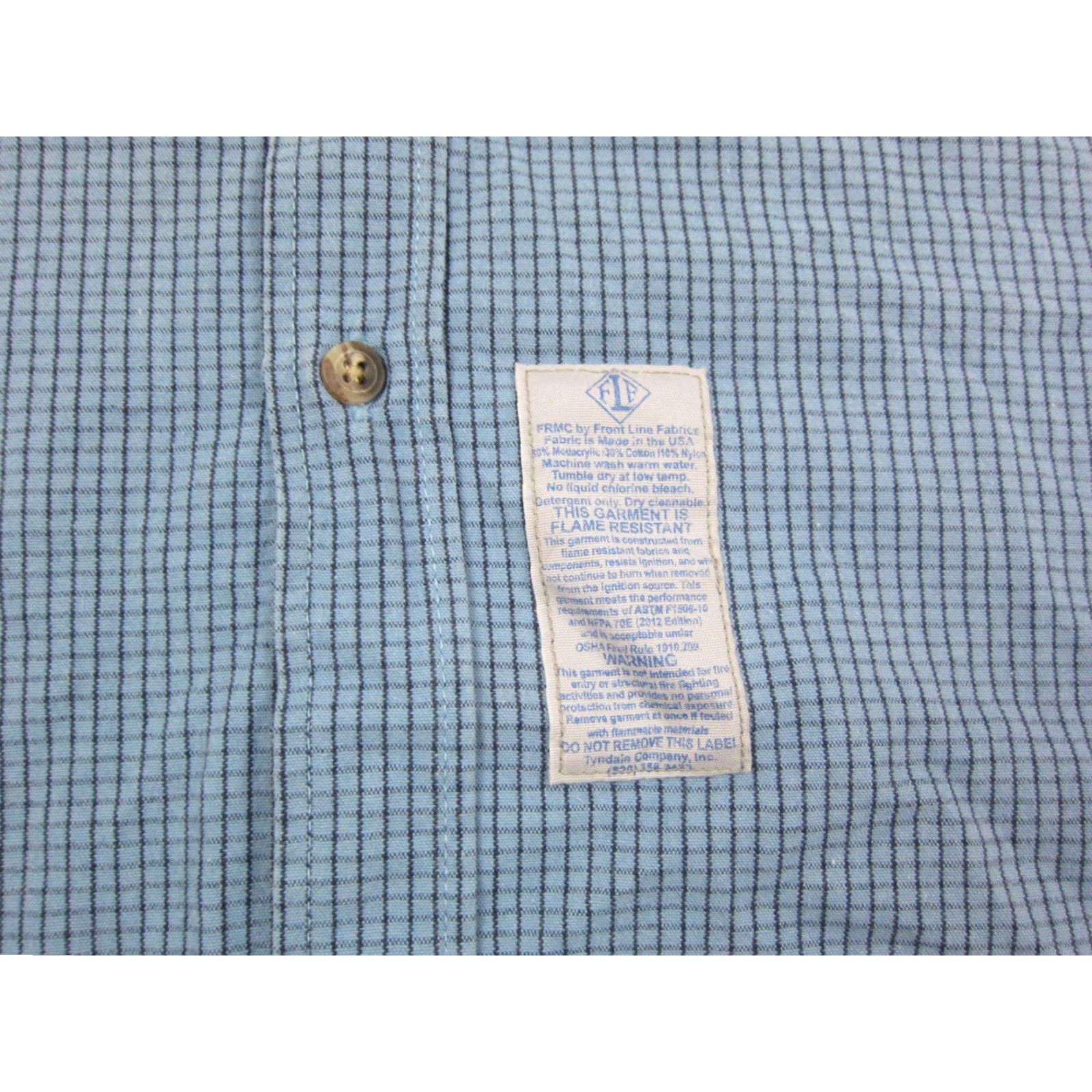 Vintage Tyndale Shirt Mens XL Blue Check Gingham Button-Up 90s USA Cotton Modacrylic Made in USA Size US XL / EU 56 / 4 - 7 Thumbnail