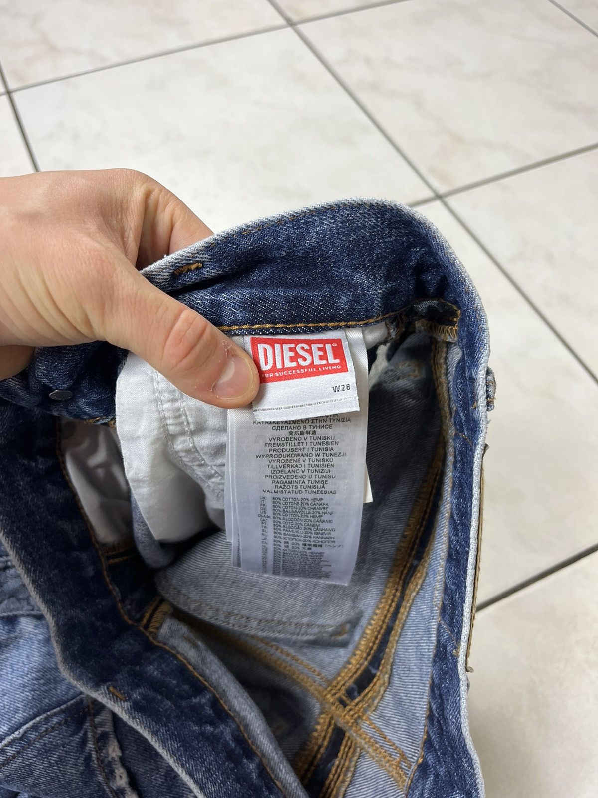 Designer × Diesel Diesel D-Pilut mesh stripe jeans pants washed distressed Size 28" / US 6 / IT 42 - 22 Thumbnail