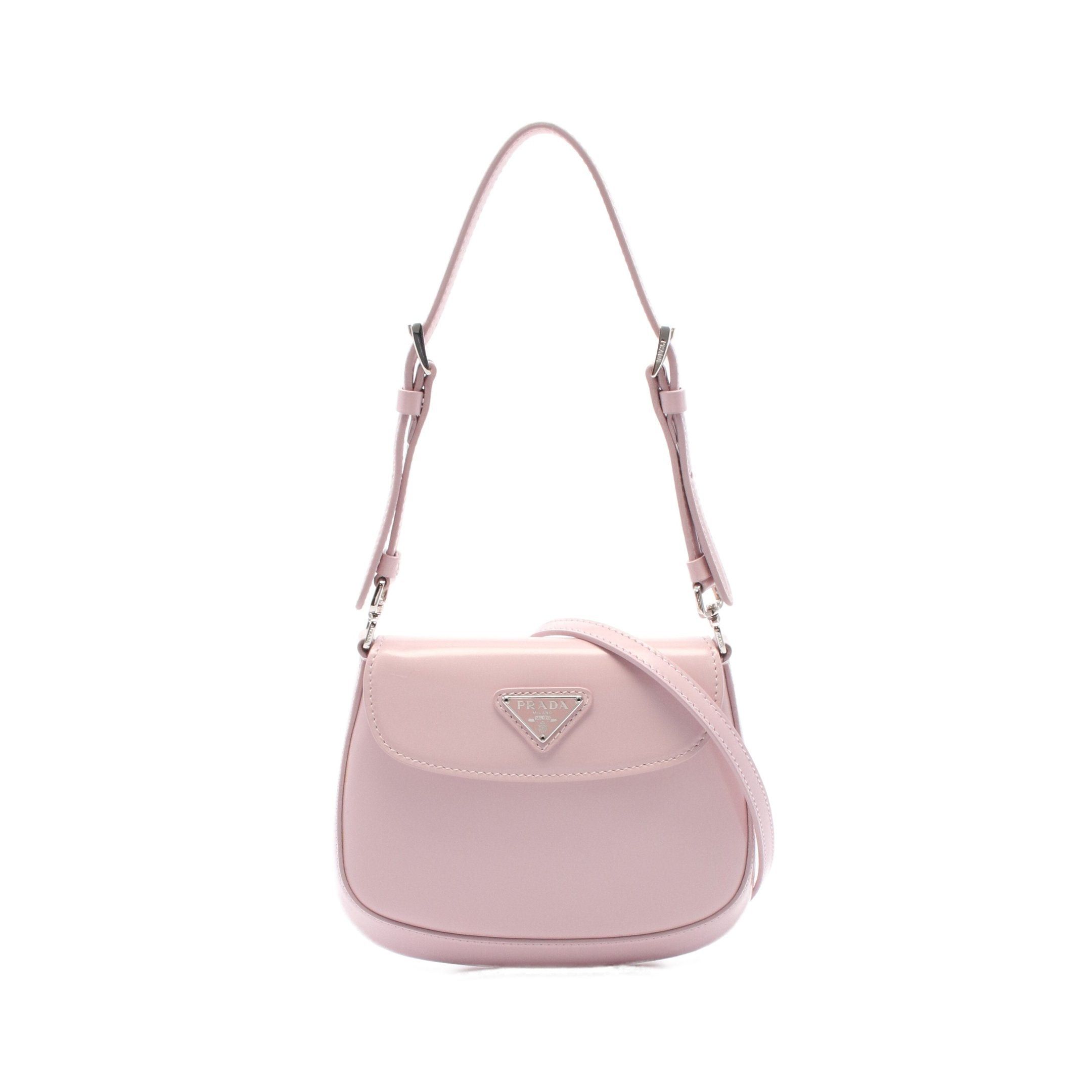 Prada Prada Spazzolato Cleo Brushed Leather Mini Handbag Pink Size ONE SIZE - 1 Thumbnail
