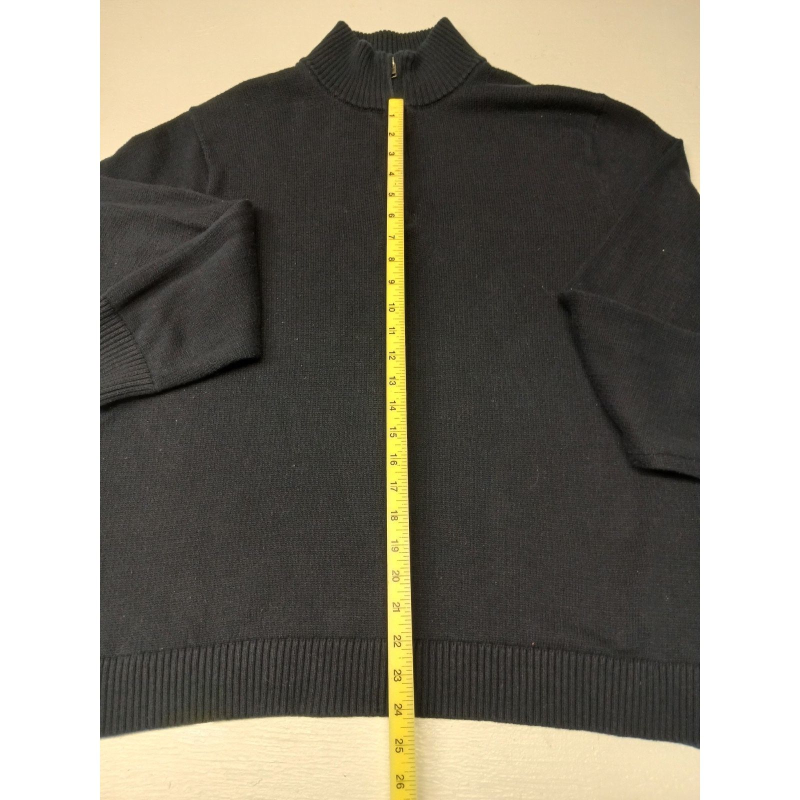 Other Goodfellow (2XL) 1/4 Zip Knitted Blue Pullover Sweatshirt Size US XXL / EU 58 / 5 - 2 Thumbnail