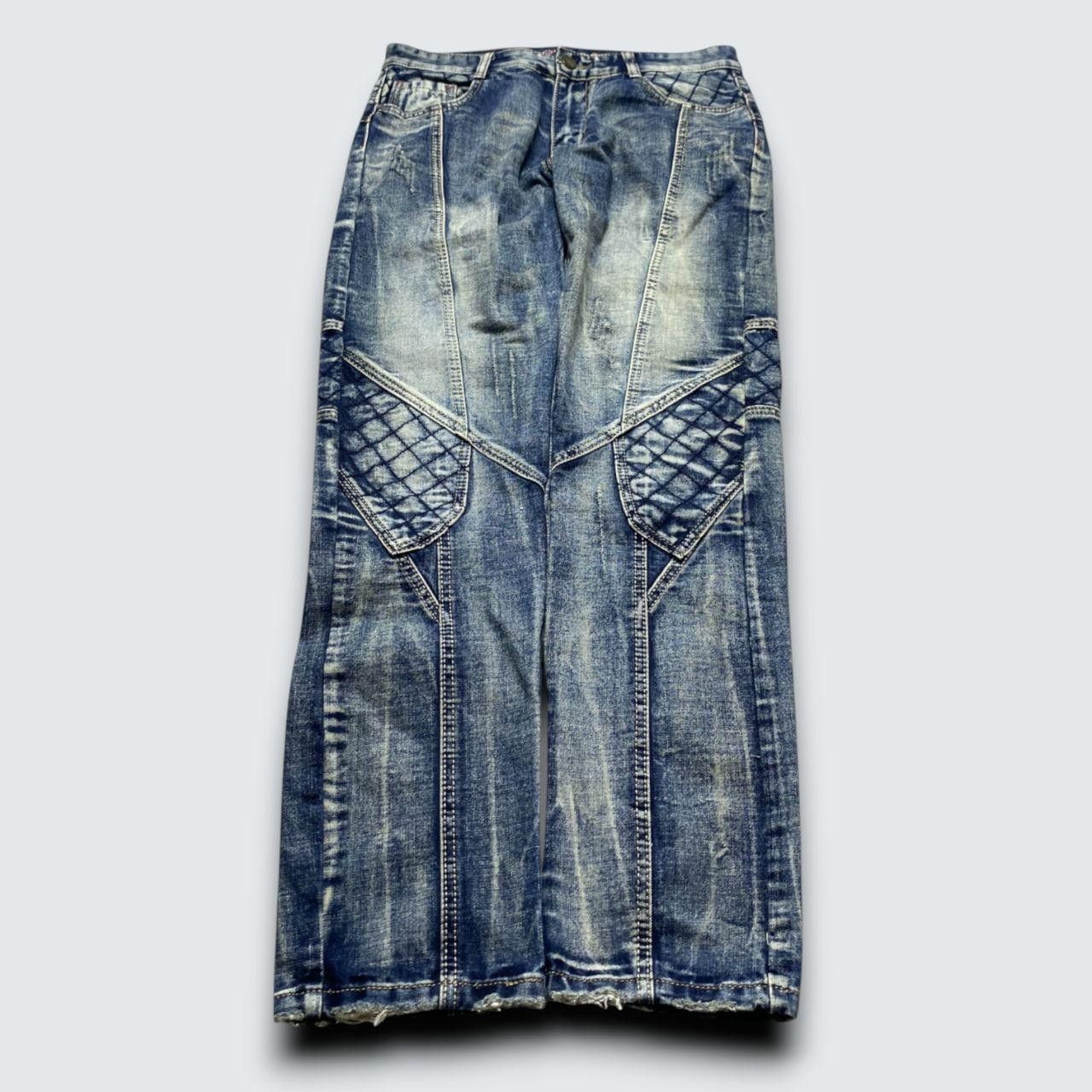 Japanese Brand Vintage Y2K Patchwork Denim Jeans Blue 32" Size US 32 / EU 48 - 1 Thumbnail