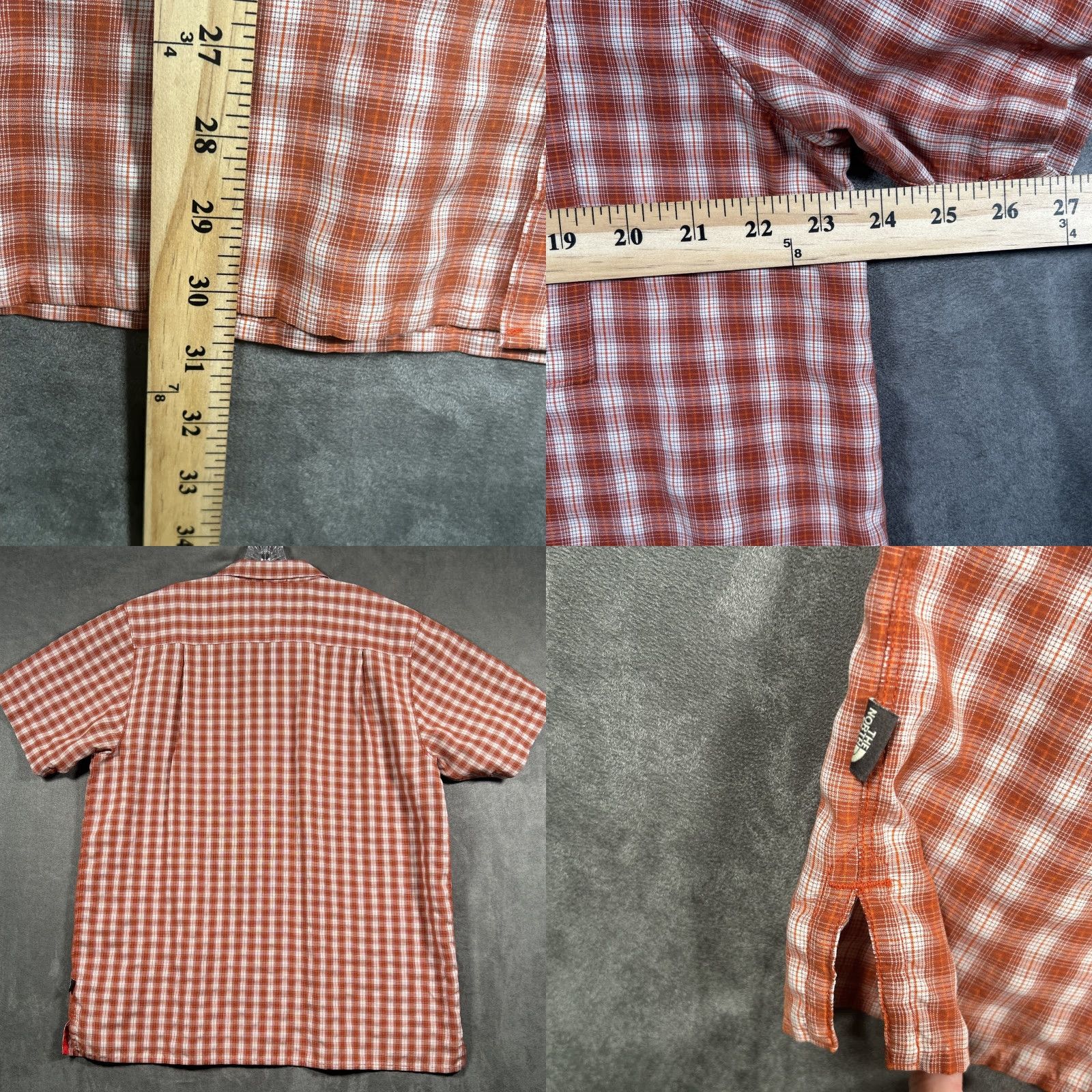 The North Face The North Face Mens Short Sleeve Button Up Shirt XL Orange Check Hiking Read Size US XL / EU 56 / 4 - 8 Thumbnail