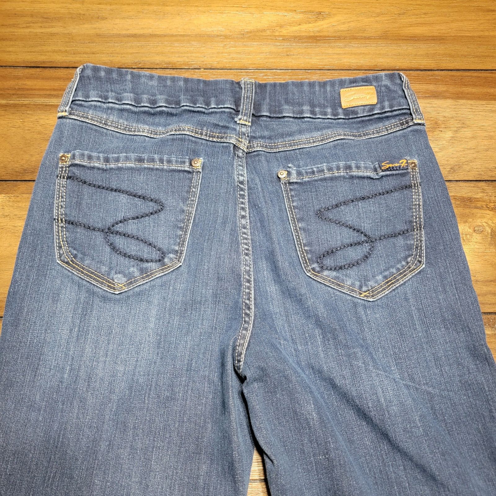 Seven 7 Seven7 Dark Wash Straight Denim Jeans - Size 10 Size 32" / US 10 / IT 46 - 4 Thumbnail