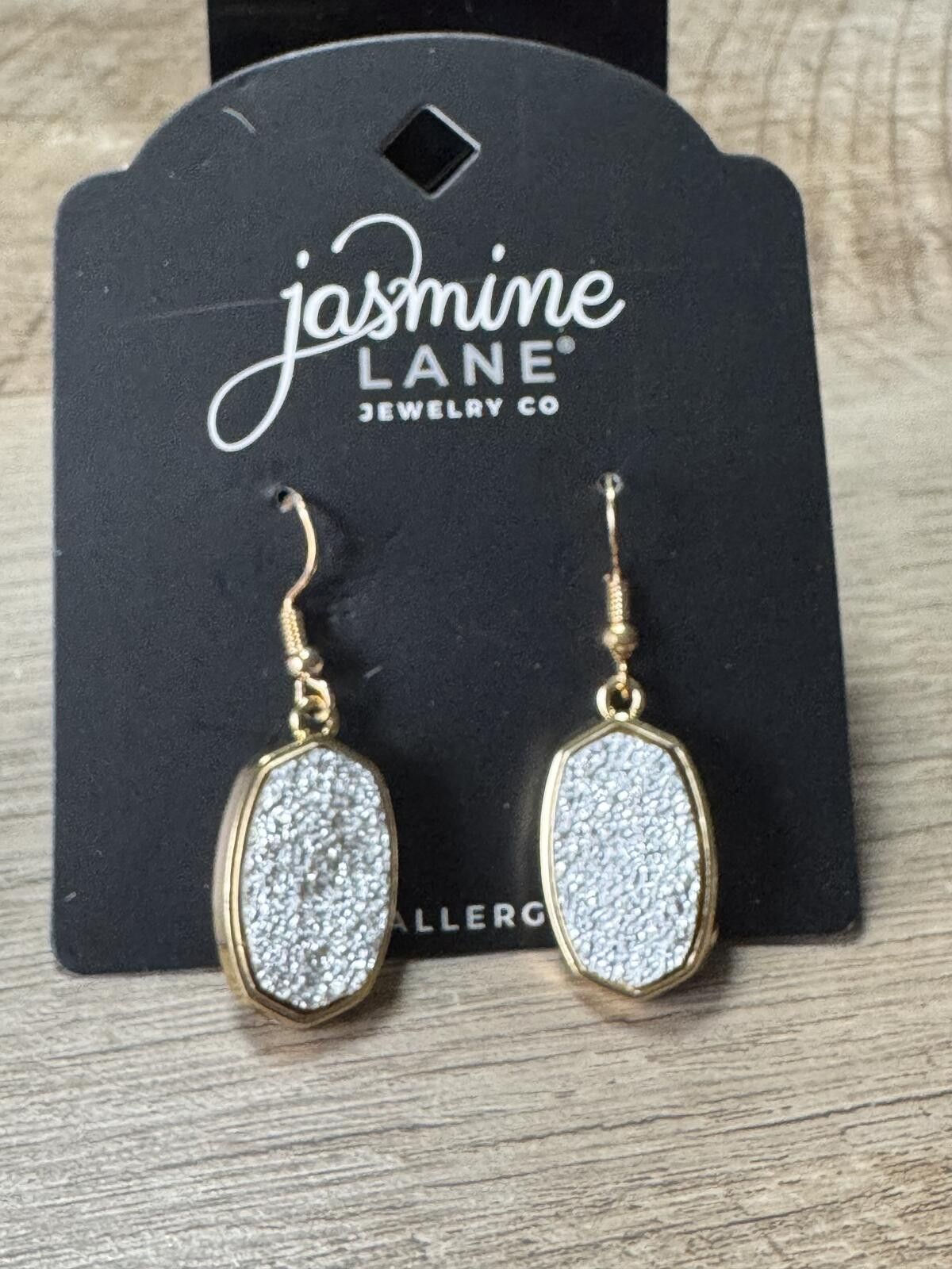 Other Jasmine Lane Gold Tone Dangle Earrings with Silver Glitter Size ONE SIZE - 1 Preview