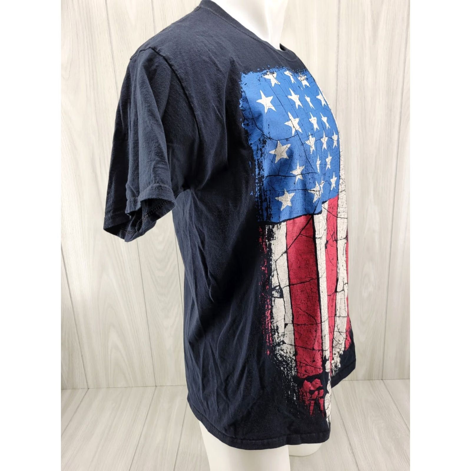 Fruit Of The Loom VINTAGE American Flag Shirt Mens Large Black Red White Blue Fruit Of The Loom Size US L / EU 52-54 / 3 - 4 Thumbnail