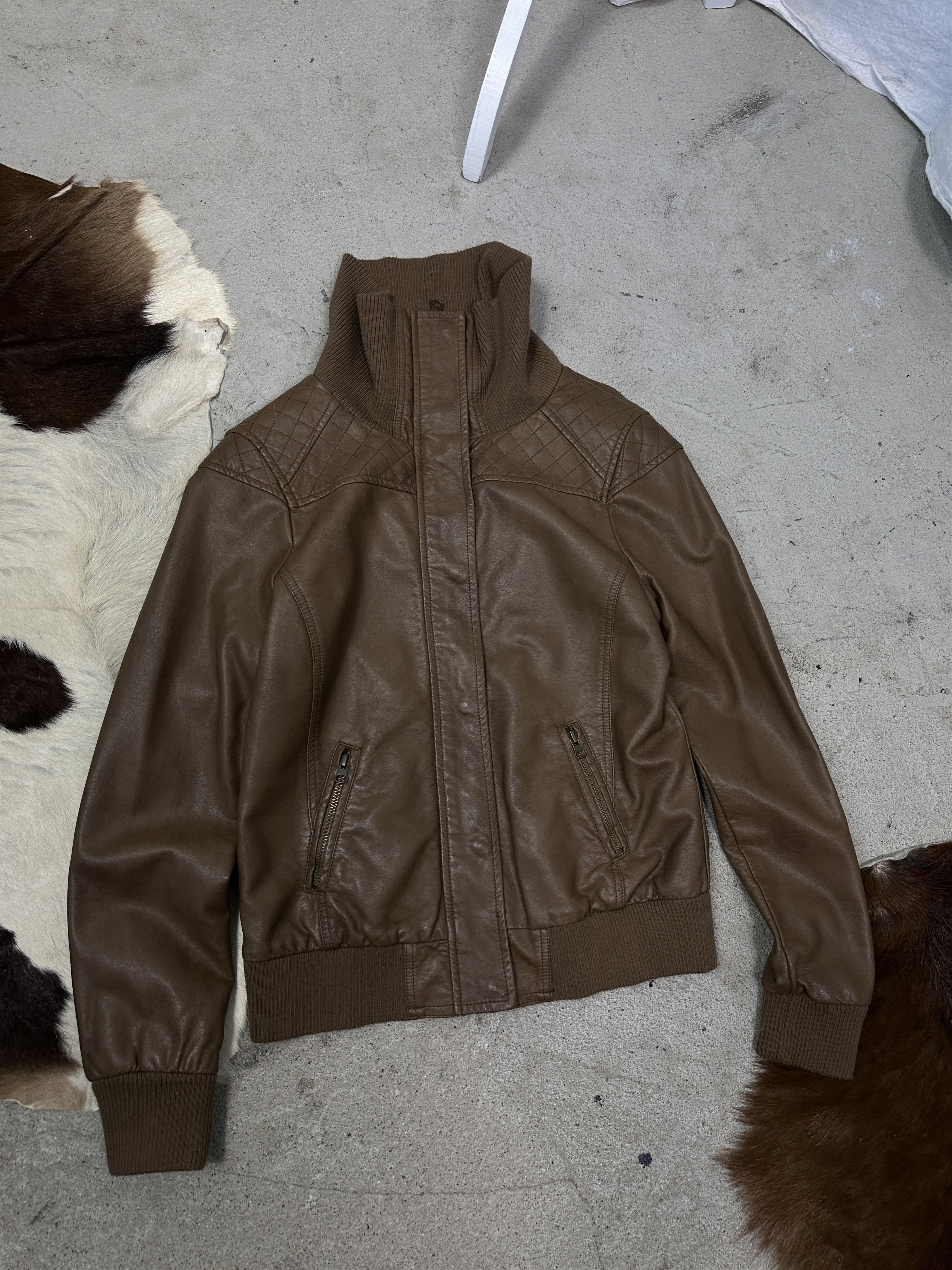 Vintage Vintage Leather Biker Moto Racing Brown Jacket 00s Size US M / EU 48-50 / 2 - 7 Thumbnail