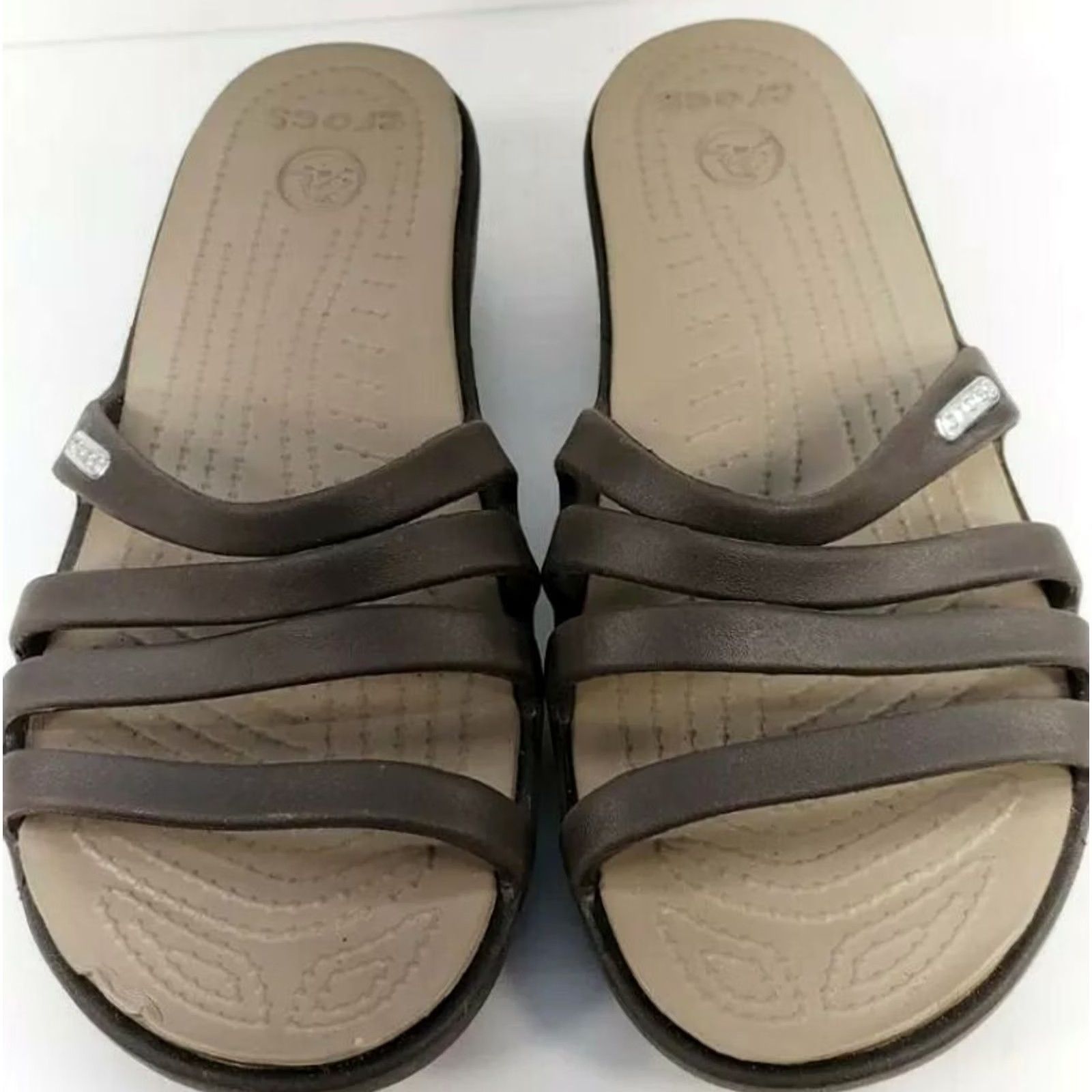 Crocs Crocs Patricia Womens Slide Sandals - Brown Size 7M - Cushy Insoles - Casual Comfort Size US 7 / IT 37 - 7 Thumbnail
