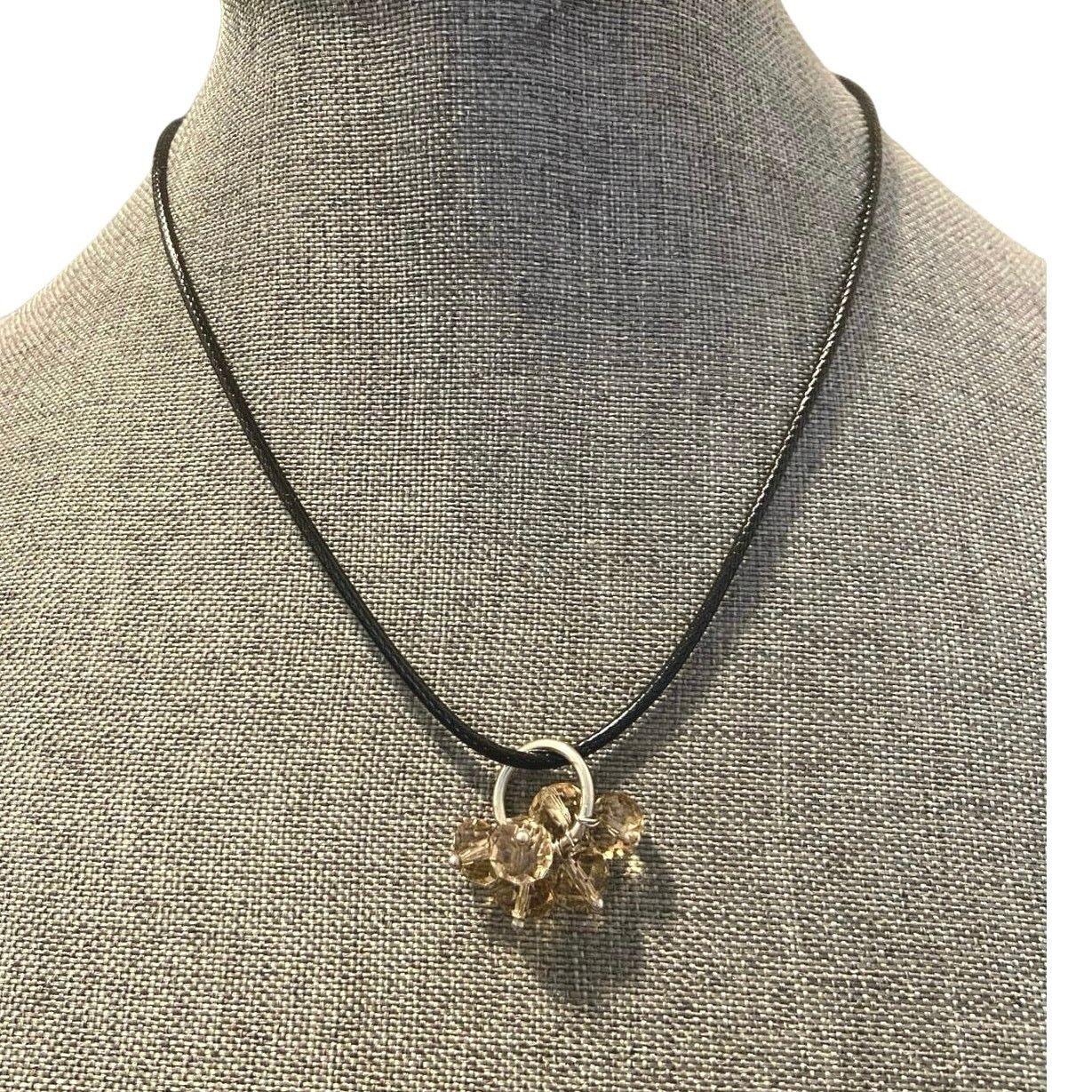 Handmade gray glass bead pendant necklace Size ONE SIZE - 1 Thumbnail