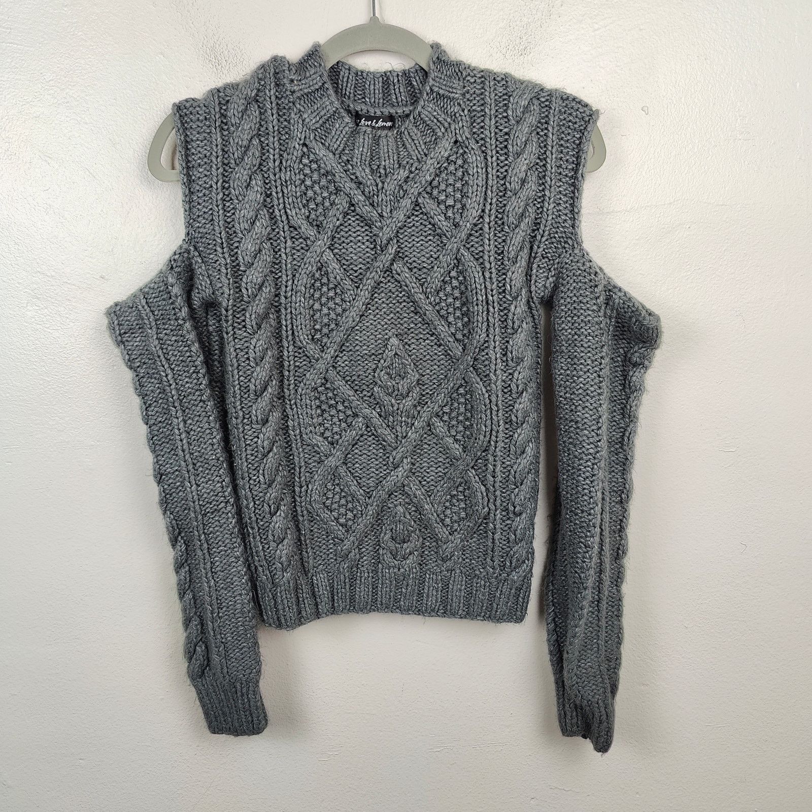 Other For Love & Lemons Andie Cut-Out Sweater Womens Small Gray Size S / US 4 / IT 40 - 1 Thumbnail